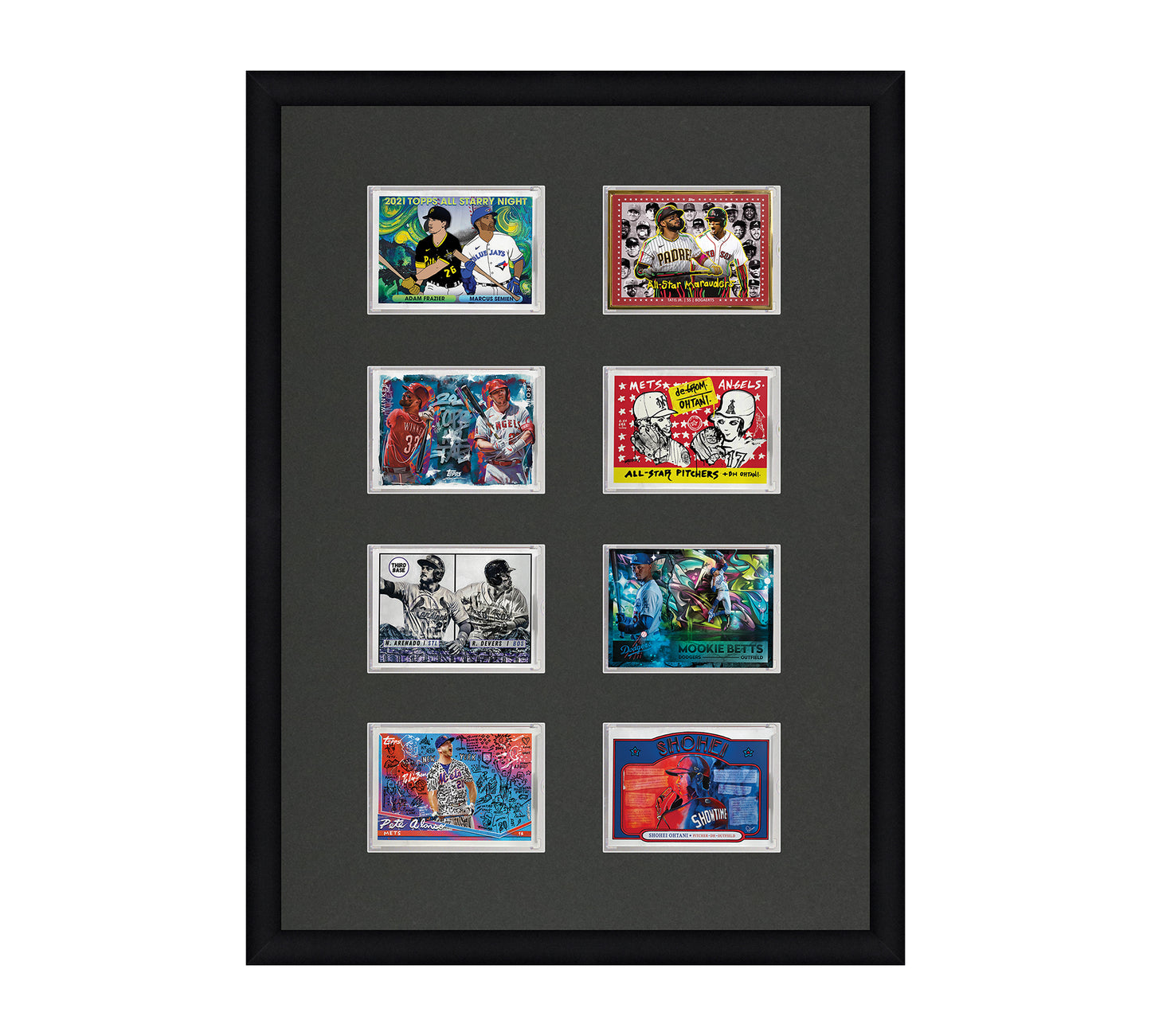 Framed Card Display - 8 Opening for the UltraPro or BCW 1Touch Magnetic Case (35pt)