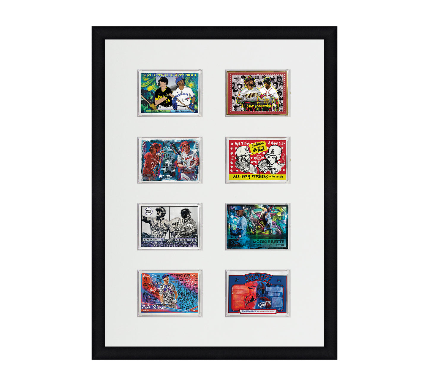 Framed Card Display - 8 Opening for the UltraPro or BCW 1Touch Magnetic Case (35pt)