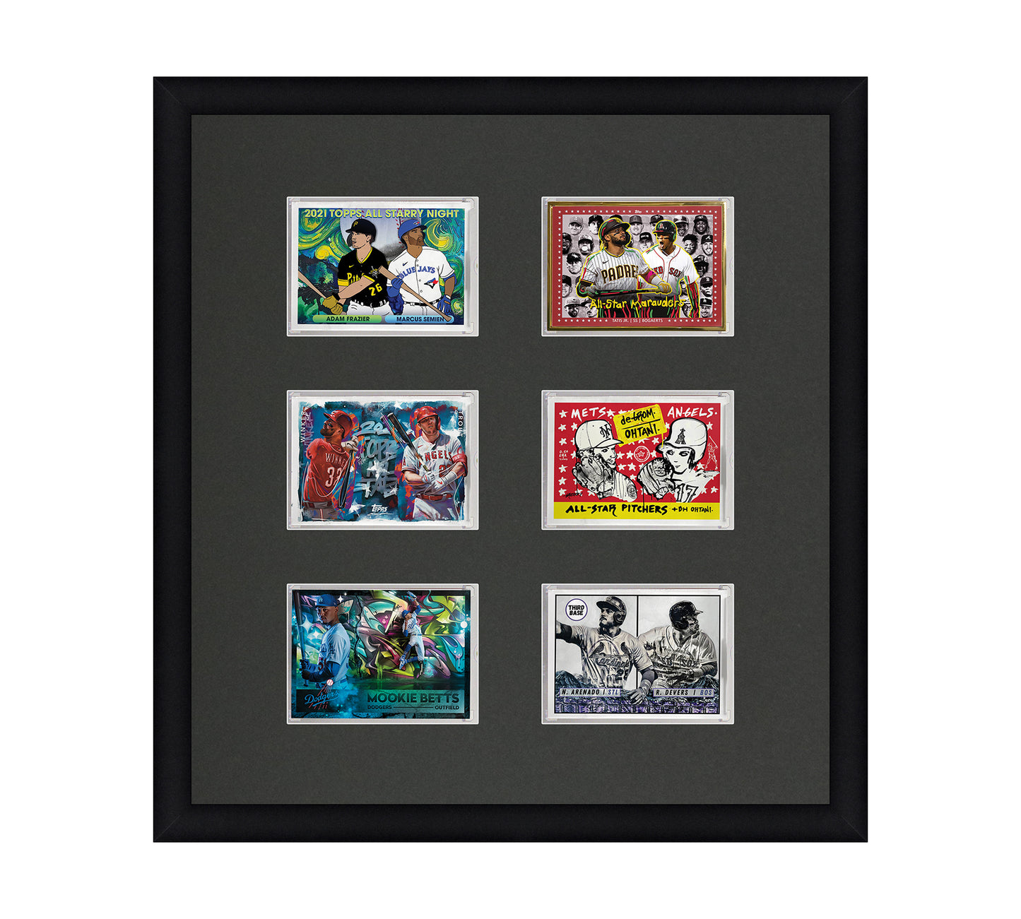 Framed Card Display - 6 Opening for the UltraPro or BCW 1Touch Magnetic Case (35pt)