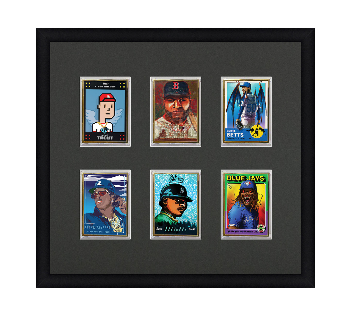 Framed Card Display - 6 Opening for the UltraPro or BCW 1Touch Magnetic Case (35pt)
