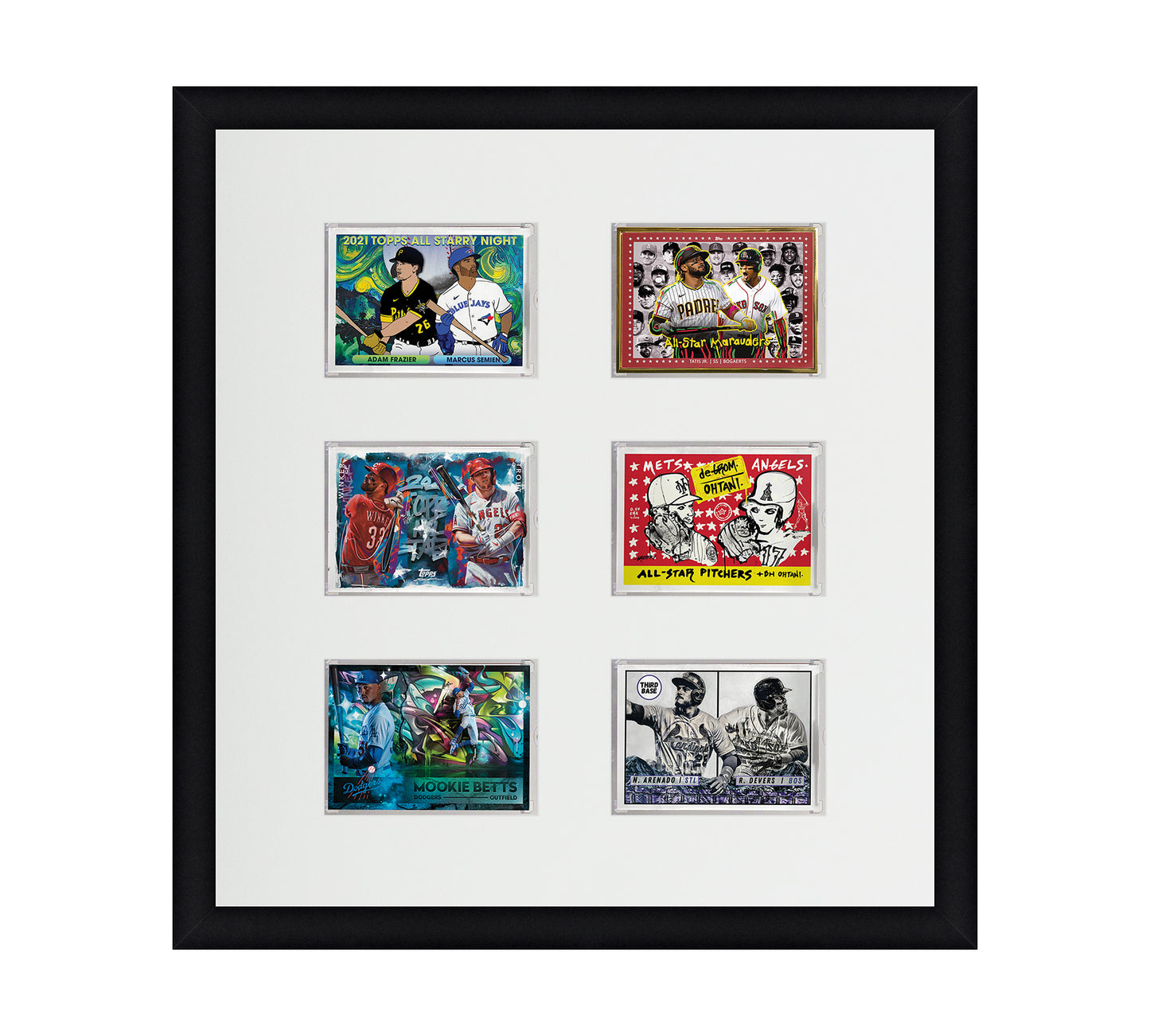 Framed Card Display - 6 Opening for the UltraPro or BCW 1Touch Magnetic Case (35pt)