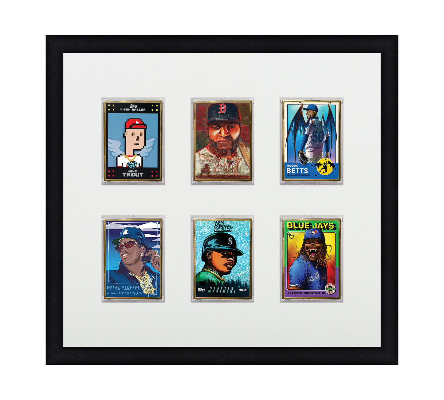 Framed Card Display - 6 Opening for the UltraPro or BCW 1Touch Magnetic Case (35pt)