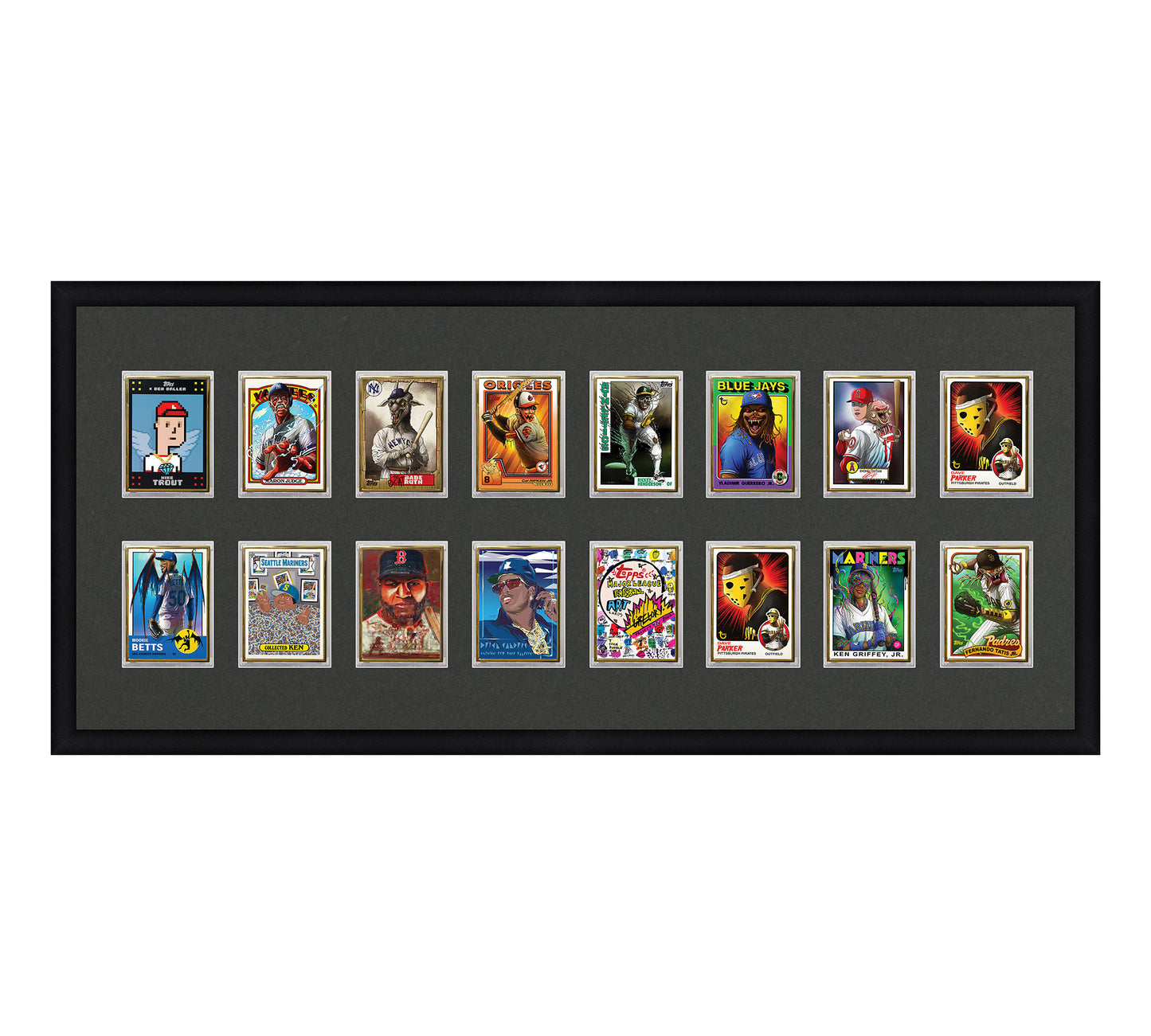 Framed Card Display - 16 Opening for the UltraPro or BCW 1Touch Magnetic Case (35pt)
