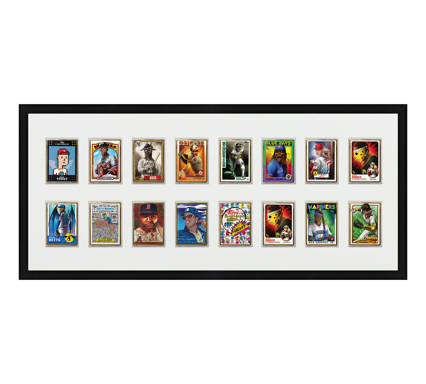 Framed Card Display - 16 Opening for the UltraPro or BCW 1Touch Magnetic Case (35pt)
