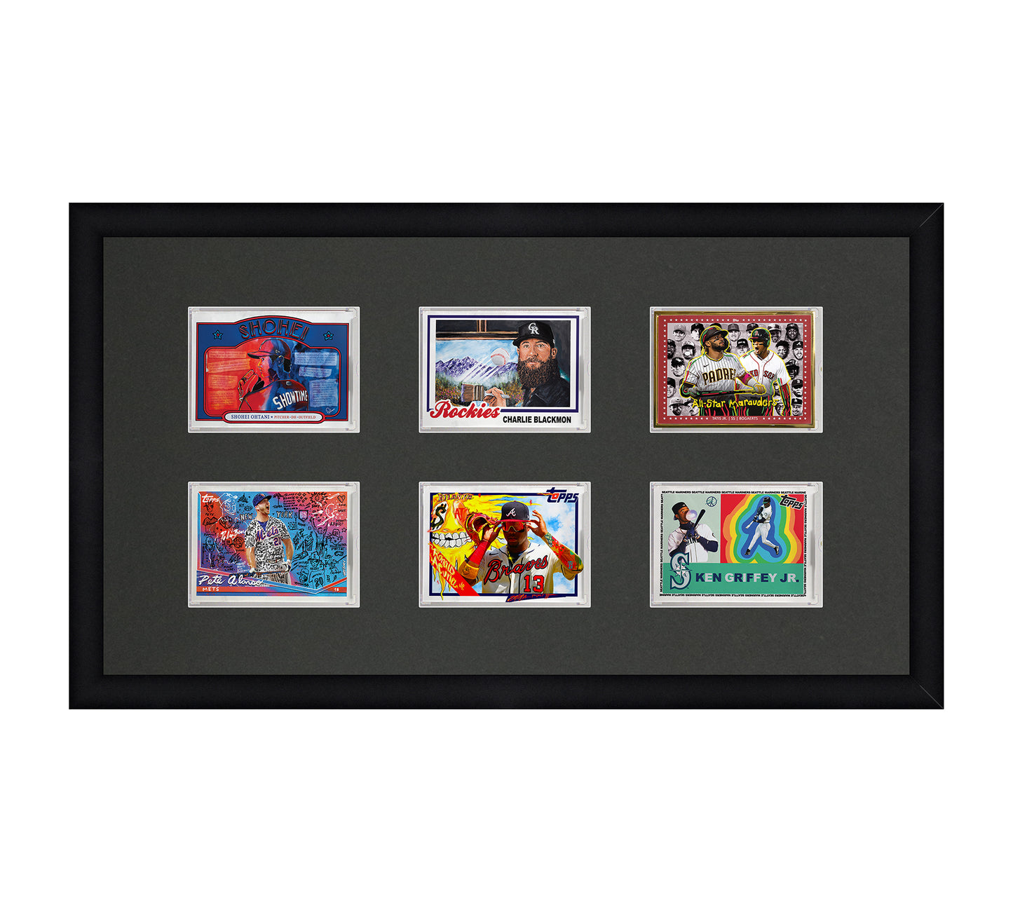 Framed Card Display - 6 Opening for the UltraPro or BCW 1Touch Magnetic Case (35pt)