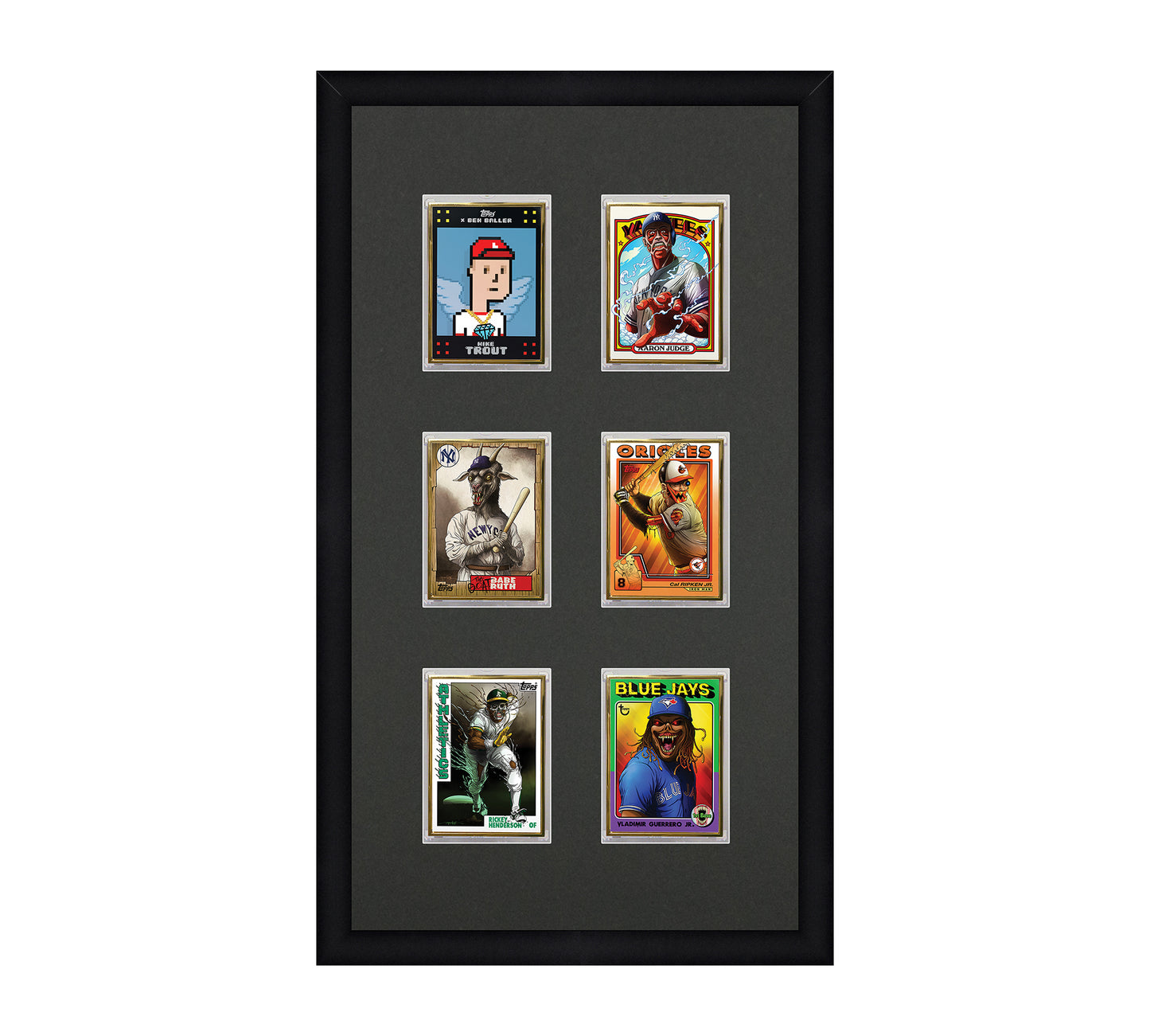 Framed Card Display - 6 Opening for the UltraPro or BCW 1Touch Magnetic Case (35pt)