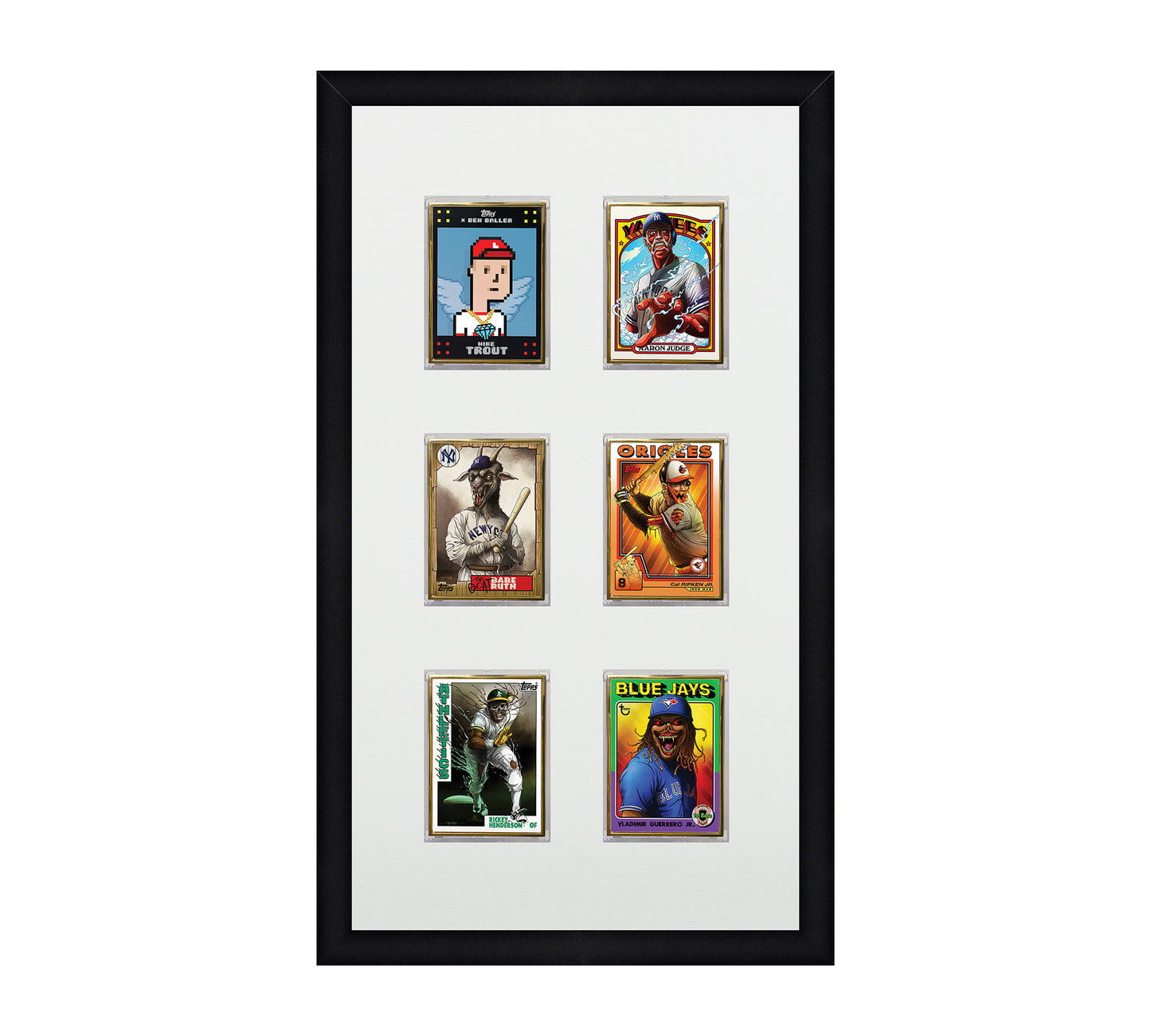 Framed Card Display - 6 Opening for the UltraPro or BCW 1Touch Magnetic Case (35pt)