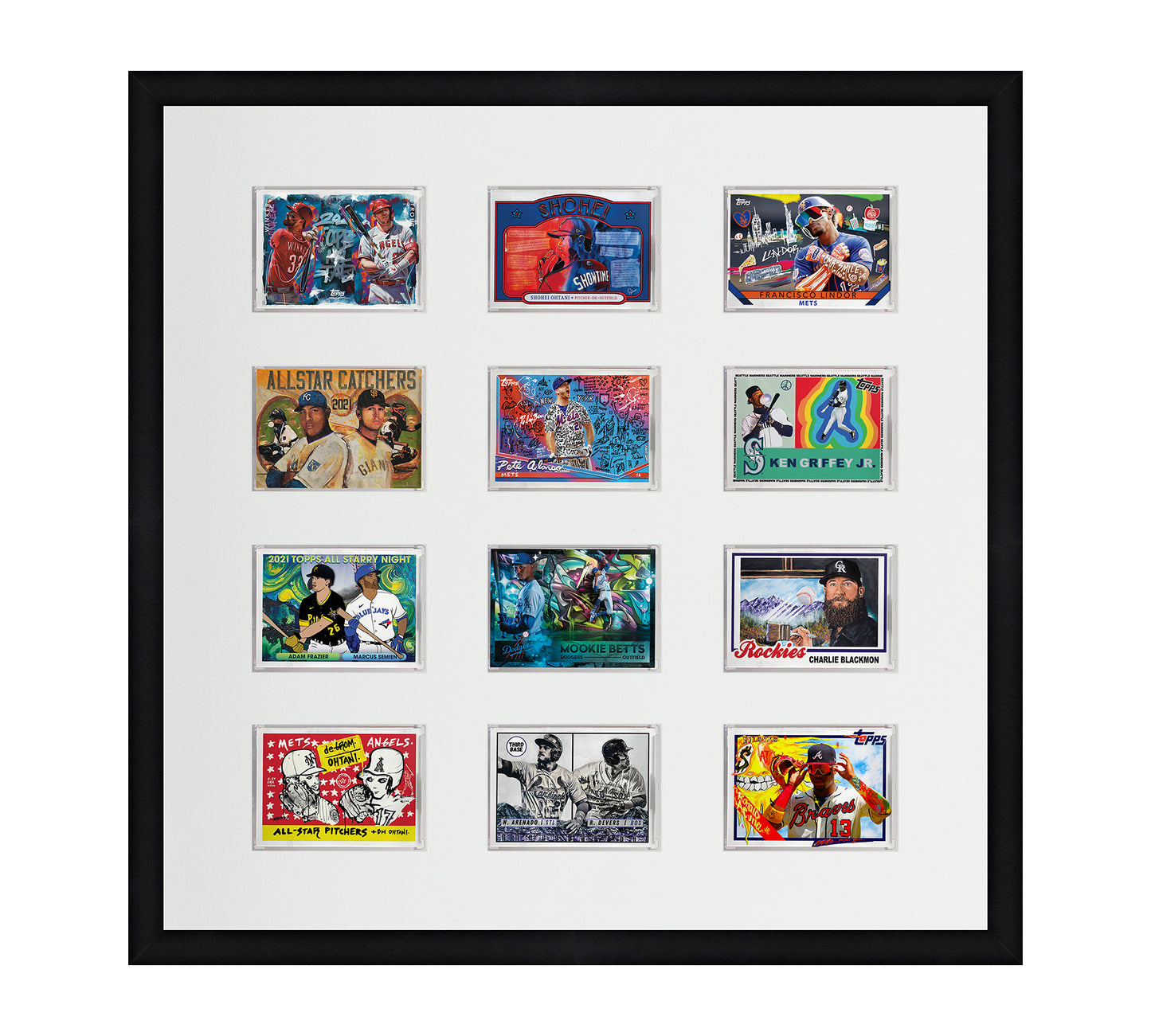 Framed Card Display - 12 Opening for the UltraPro or BCW 1Touch Magnetic Case (35pt)