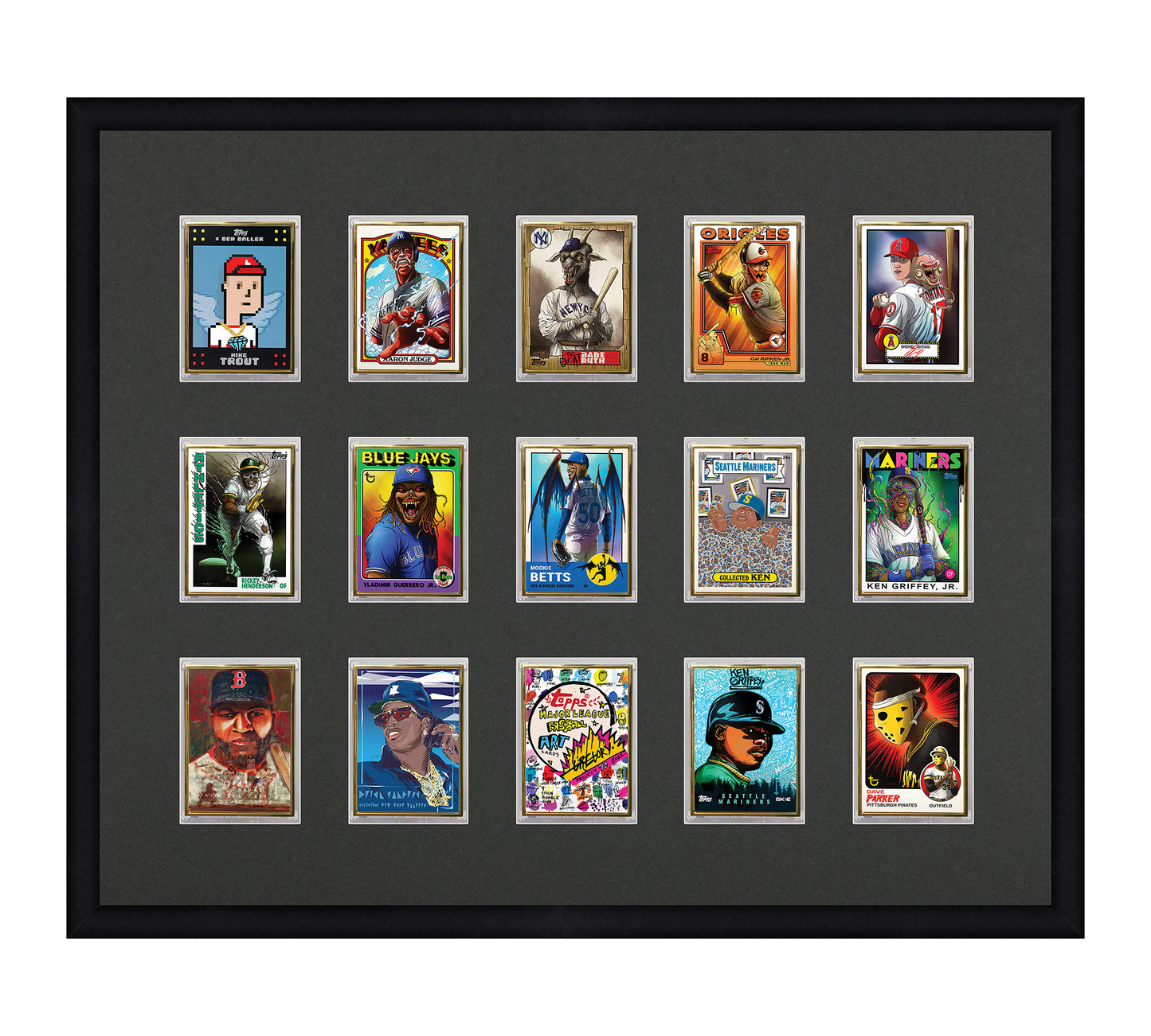 Framed Card Display - 15 Opening for the UltraPro or BCW 1Touch Magnetic Case (35pt)