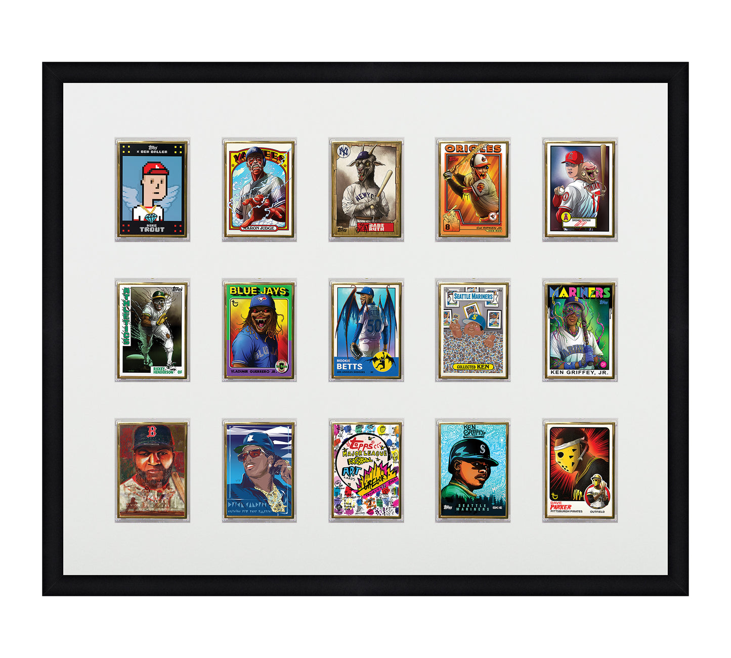 Framed Card Display - 15 Opening for the UltraPro or BCW 1Touch Magnetic Case (35pt)