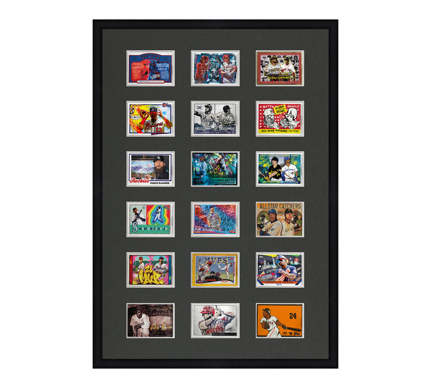 Framed Card Display - 18 Opening for the UltraPro or BCW 1Touch Magnetic Case (35pt)