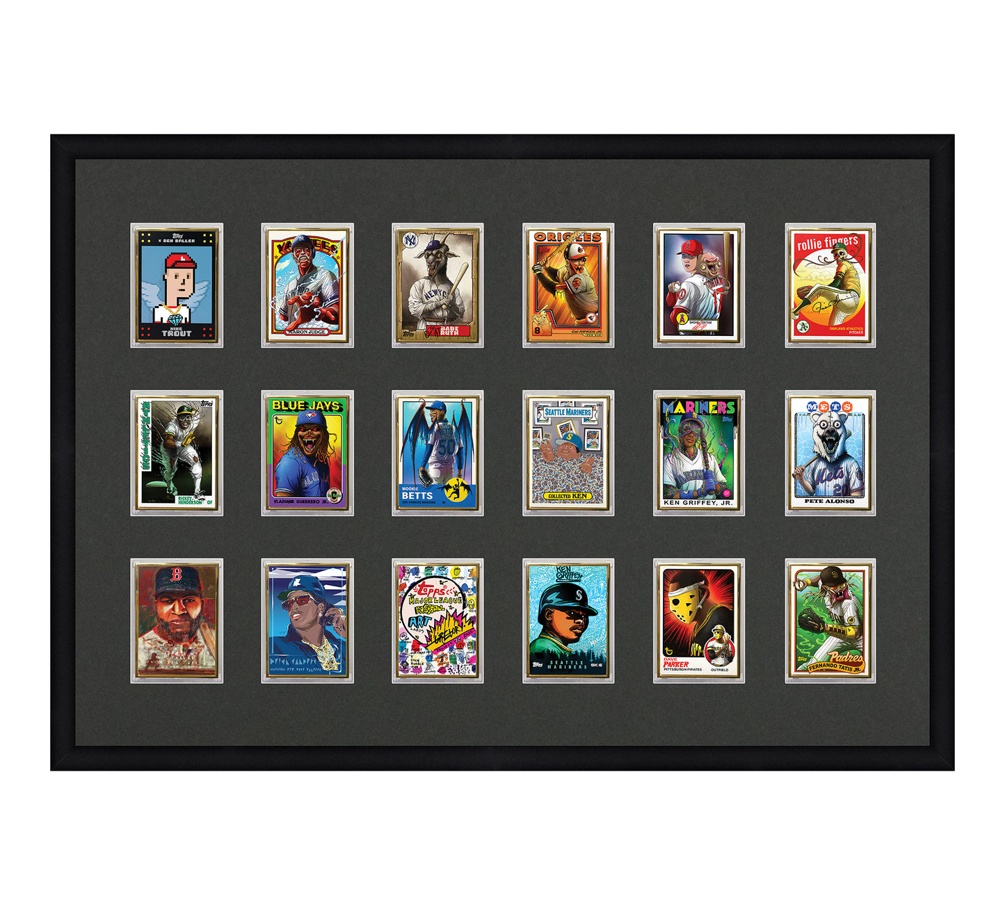 Framed Card Display - 18 Opening for the UltraPro or BCW 1Touch Magnetic Case (35pt)