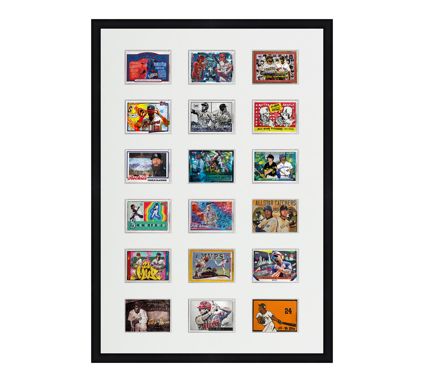 Framed Card Display - 18 Opening for the UltraPro or BCW 1Touch Magnetic Case (35pt)