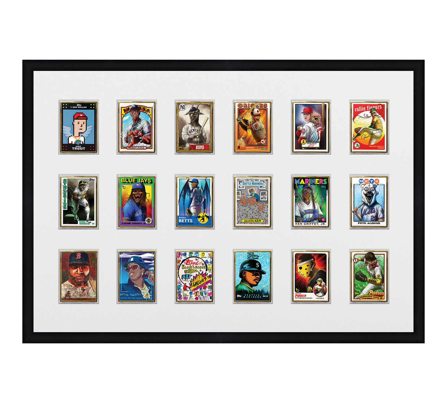 Framed Card Display - 18 Opening for the UltraPro or BCW 1Touch Magnetic Case (35pt)