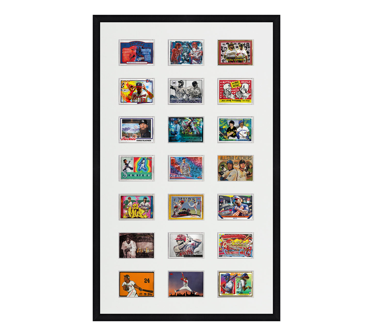 Framed Card Display - 21 Openings for the UltraPro or BCW 1Touch Magnetic Case (35pt)