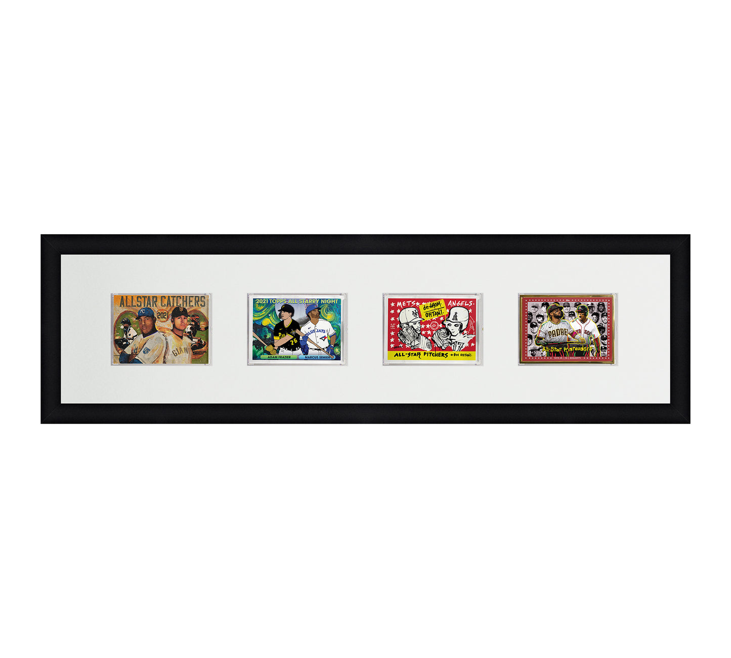 Framed Card Display - 4 Opening for the UltraPro or BCW 1Touch Magnetic Case (35pt)