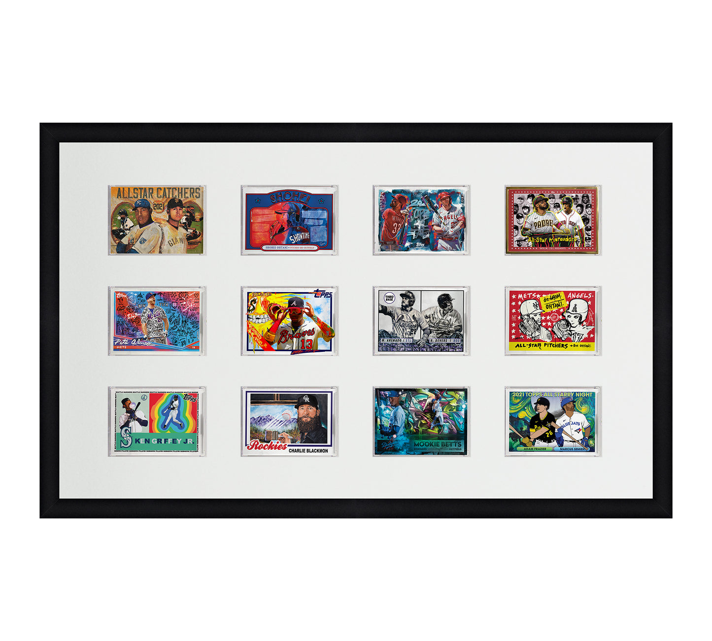 Framed Card Display - 12 Openings for the UltraPro or BCW 1Touch Magnetic Case (35pt)