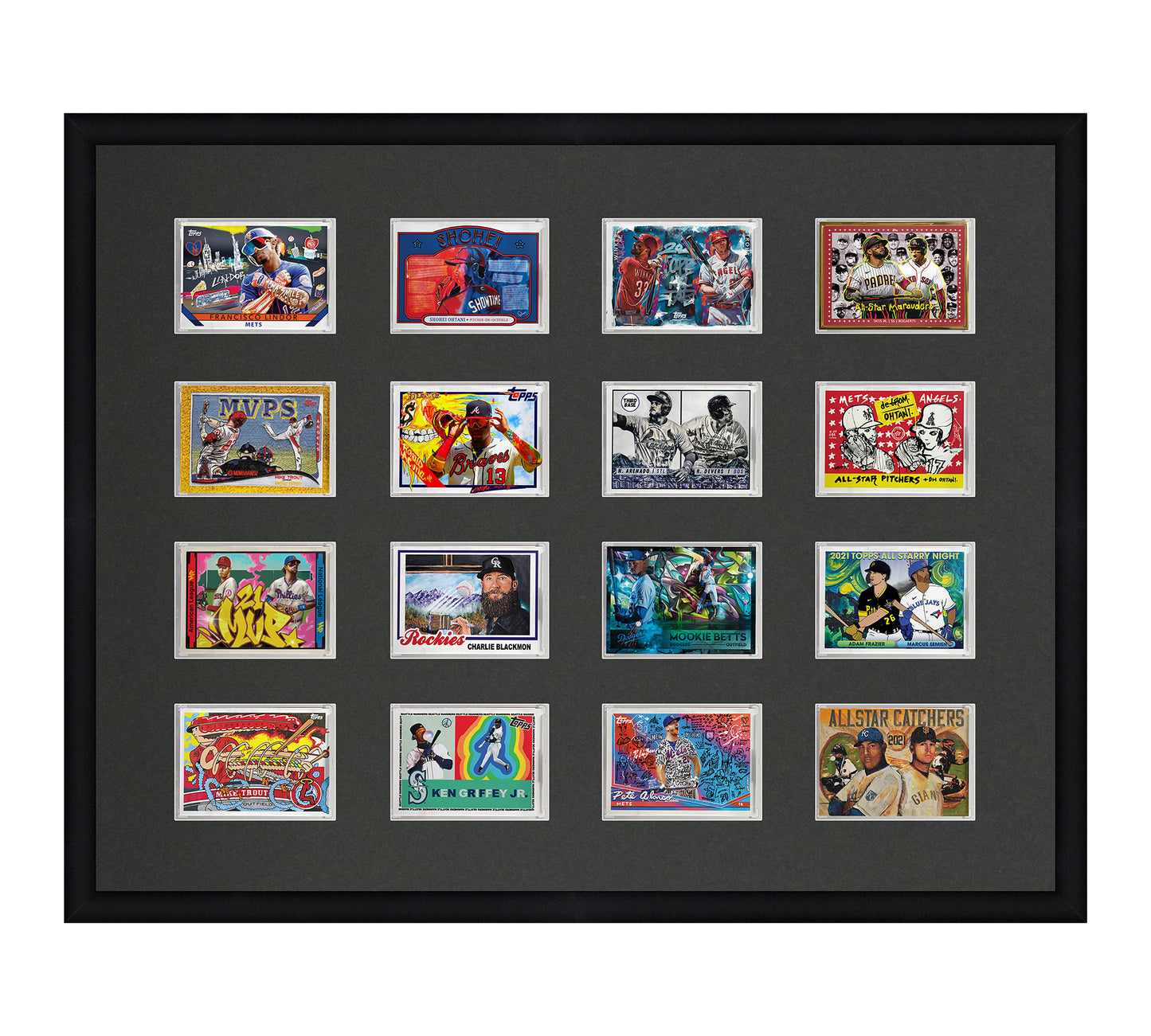 Framed Card Display - 16 Openings for the UltraPro or BCW 1Touch Magnetic Case (35pt)