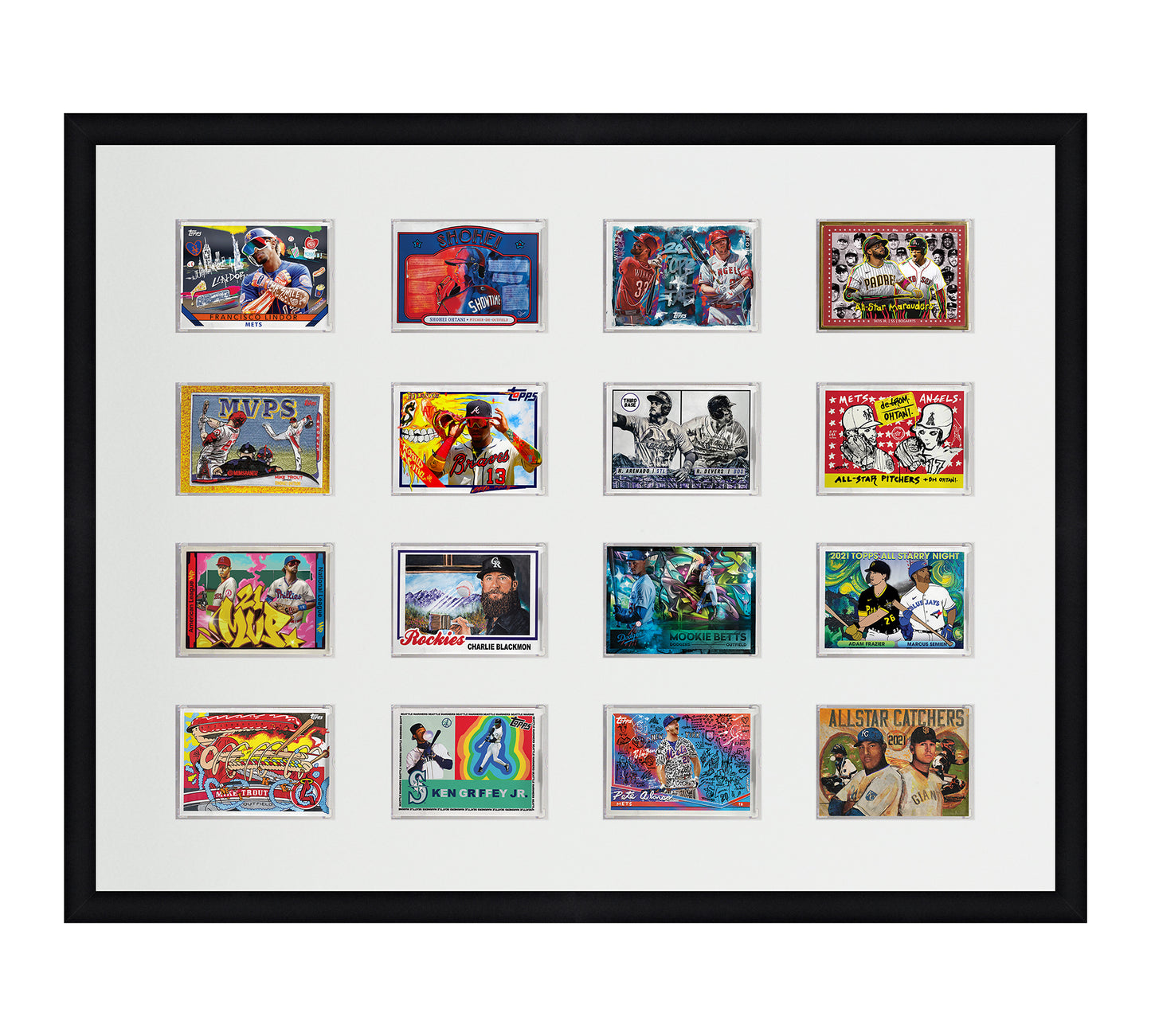 Framed Card Display - 16 Openings for the UltraPro or BCW 1Touch Magnetic Case (35pt)