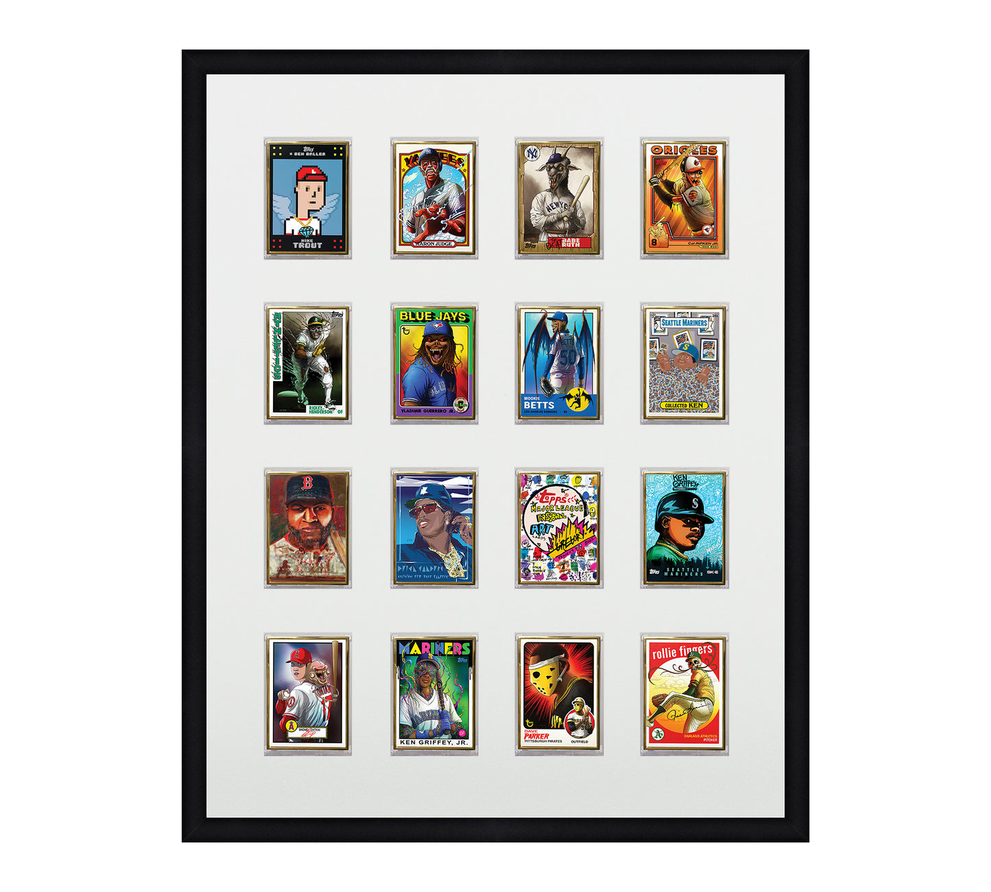 Framed Card Display - 16 Openings for the UltraPro or BCW 1Touch Magnetic Case (35pt)