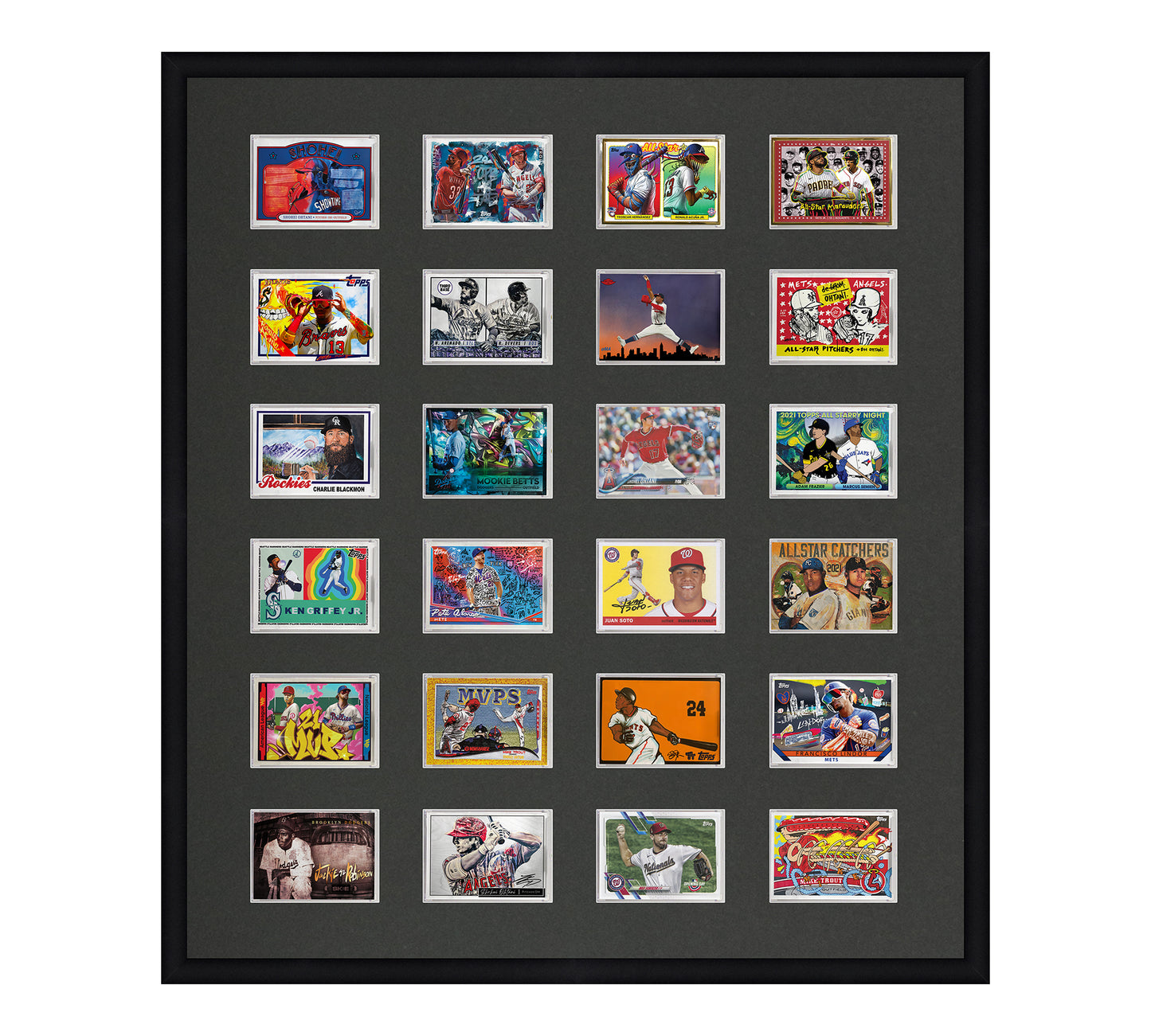 Framed Card Display - 24 Openings for the UltraPro or BCW 1Touch Magnetic Case (35pt)