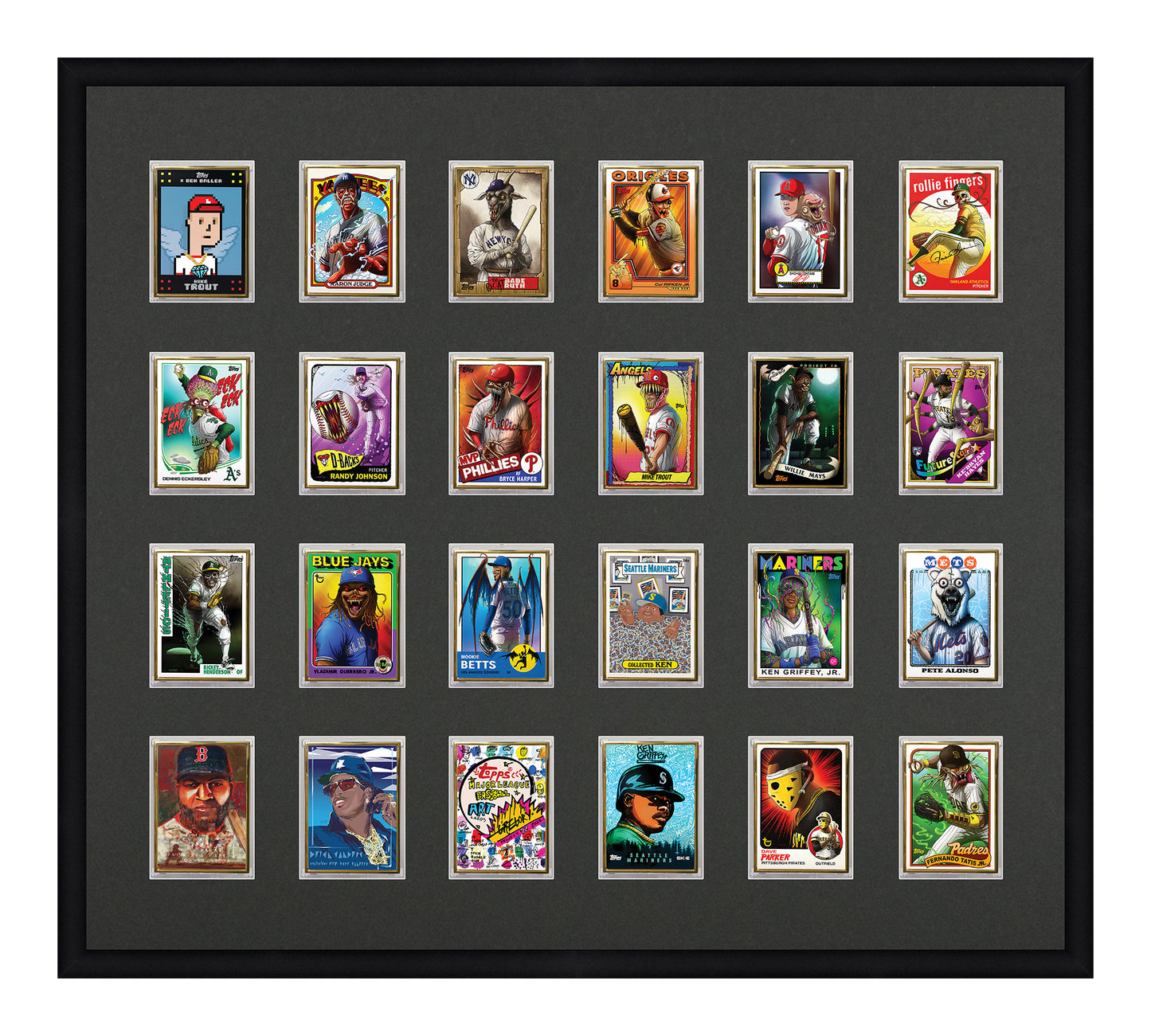 Framed Card Display - 24 Openings for the UltraPro or BCW 1Touch Magnetic Case (35pt)