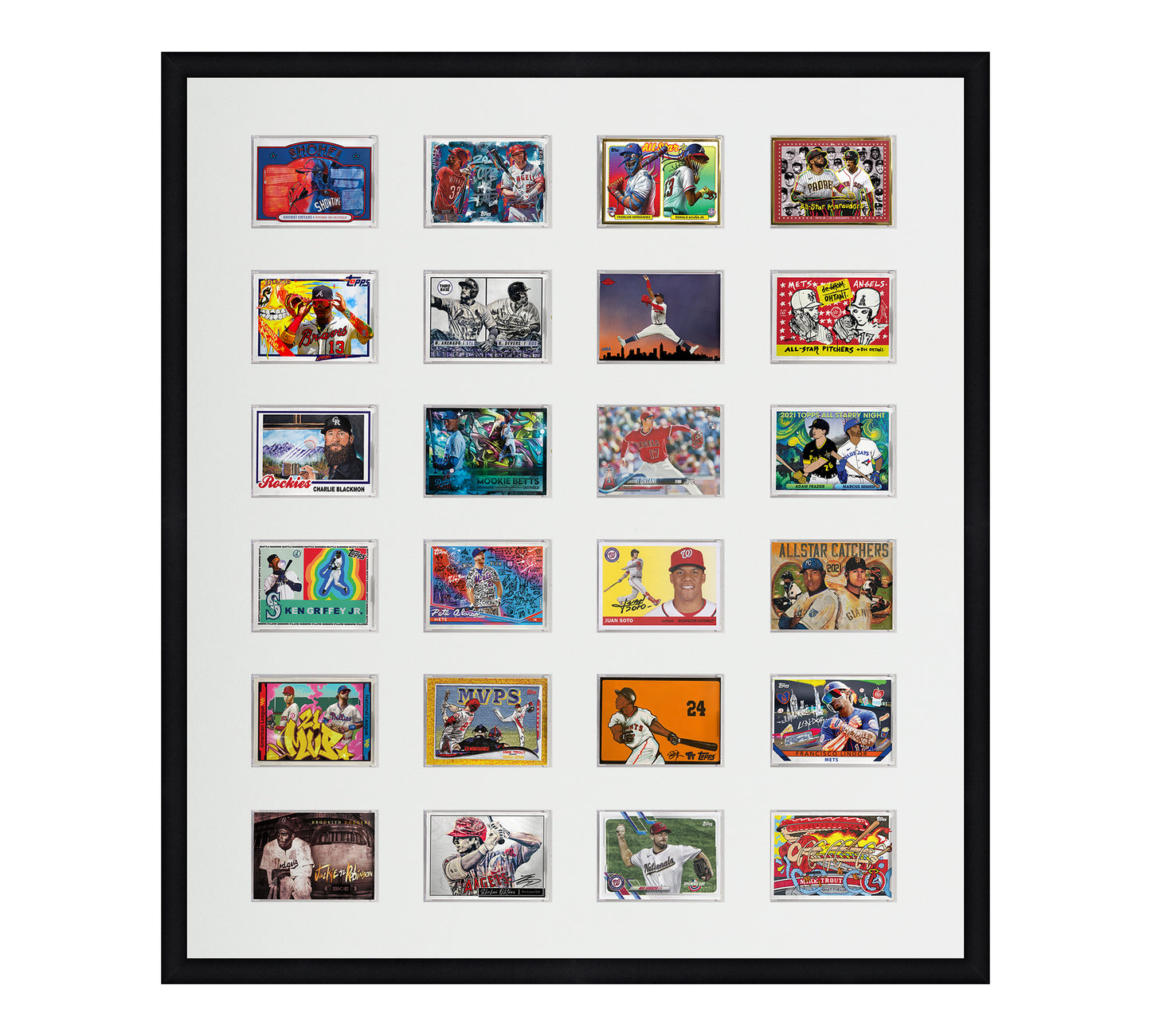 Framed Card Display - 24 Openings for the UltraPro or BCW 1Touch Magnetic Case (35pt)