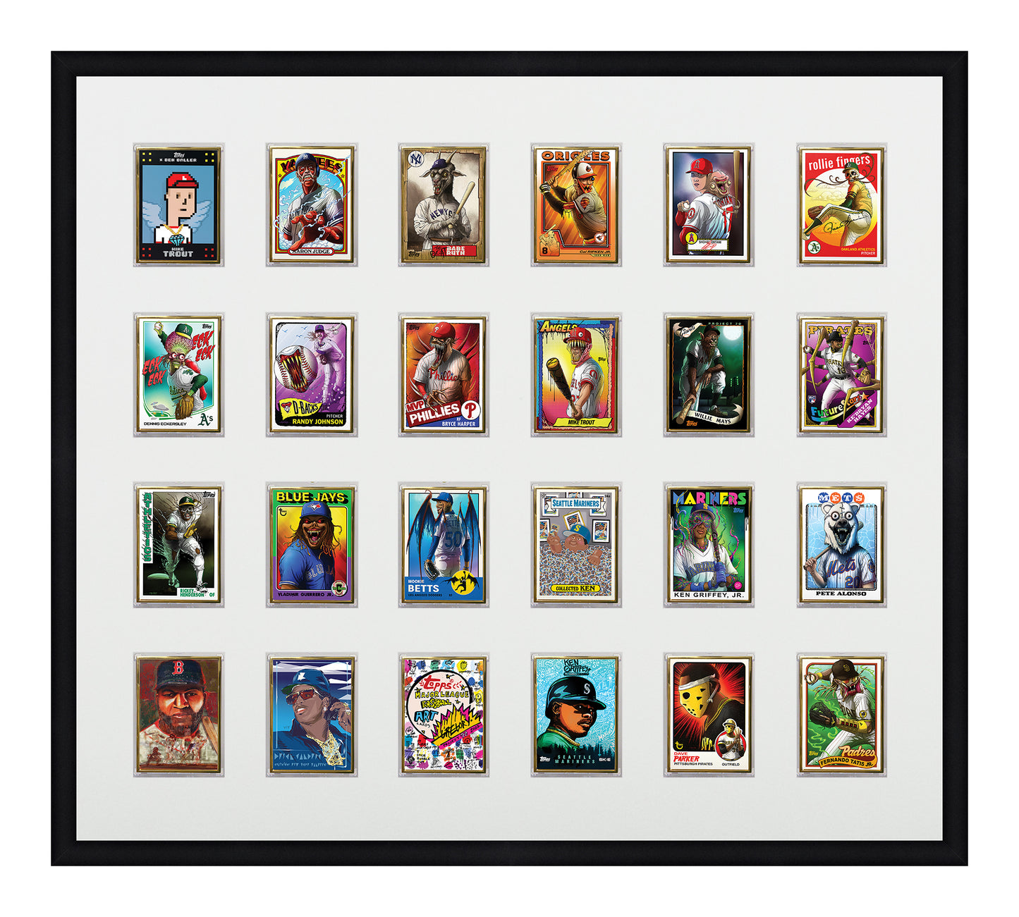 Framed Card Display - 24 Openings for the UltraPro or BCW 1Touch Magnetic Case (35pt)
