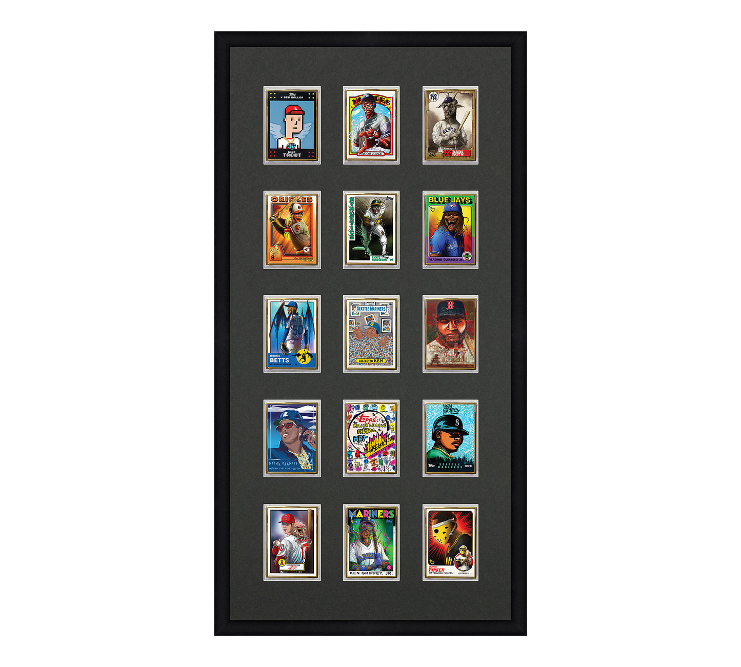Framed Card Display - 15 Opening for the UltraPro or BCW 1Touch Magnetic Case (35pt)