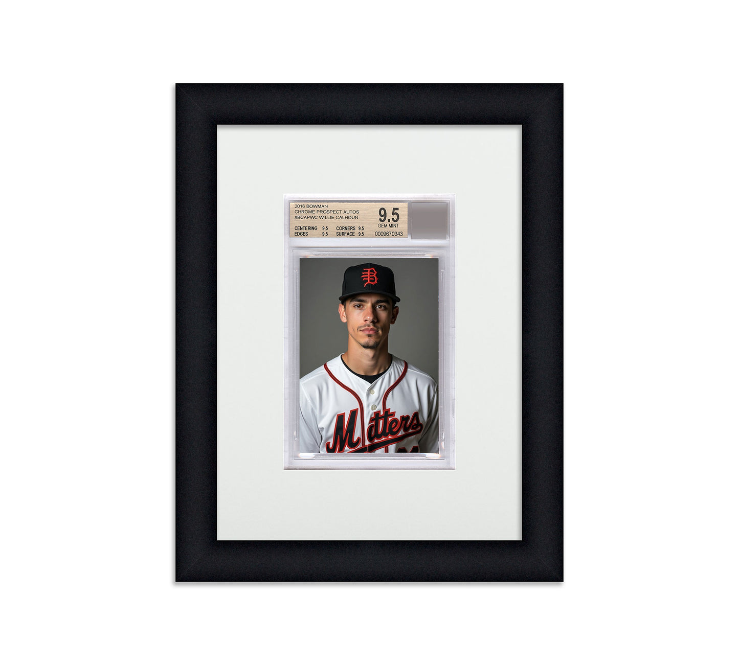 Framed Card Display - 1 Opening for a BGS Graded Slab