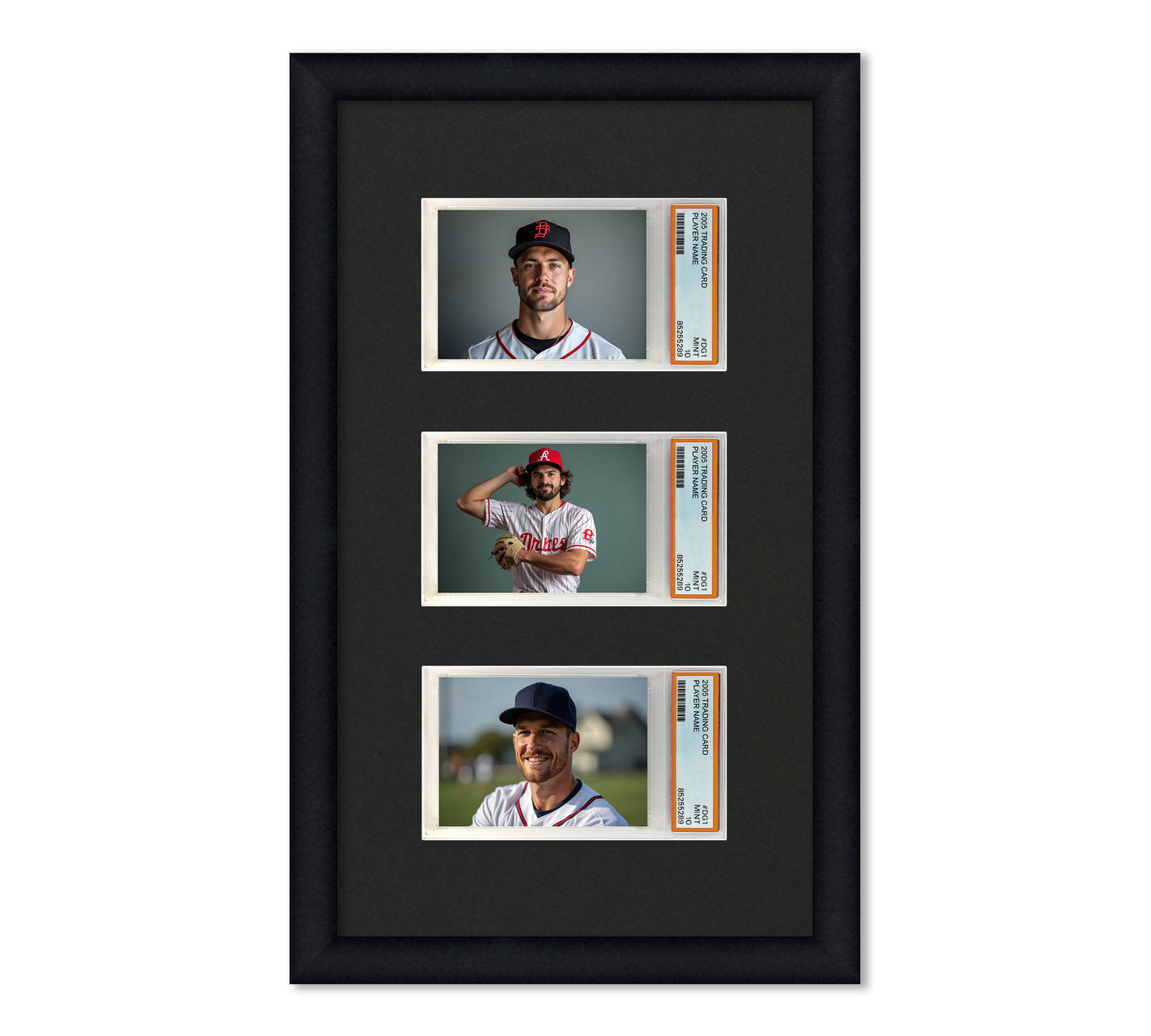 Card Frame Display - 3 Openings for PSA Graded Slabs