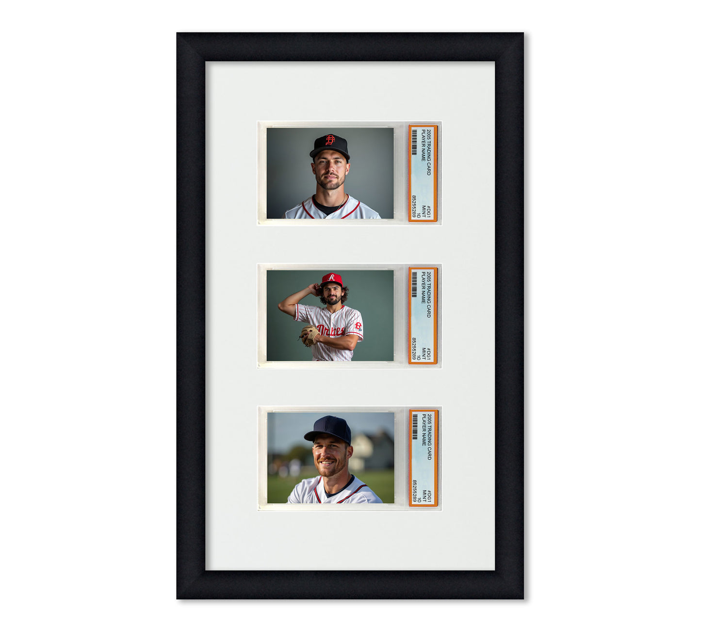 Card Frame Display - 3 Openings for PSA Graded Slabs