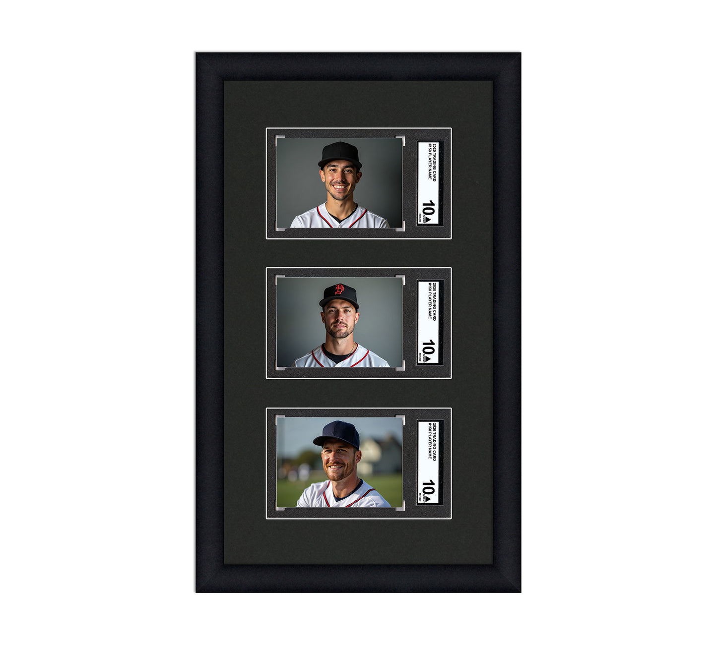 Card Frame Display - 3 Openings for SGC Graded Slabs