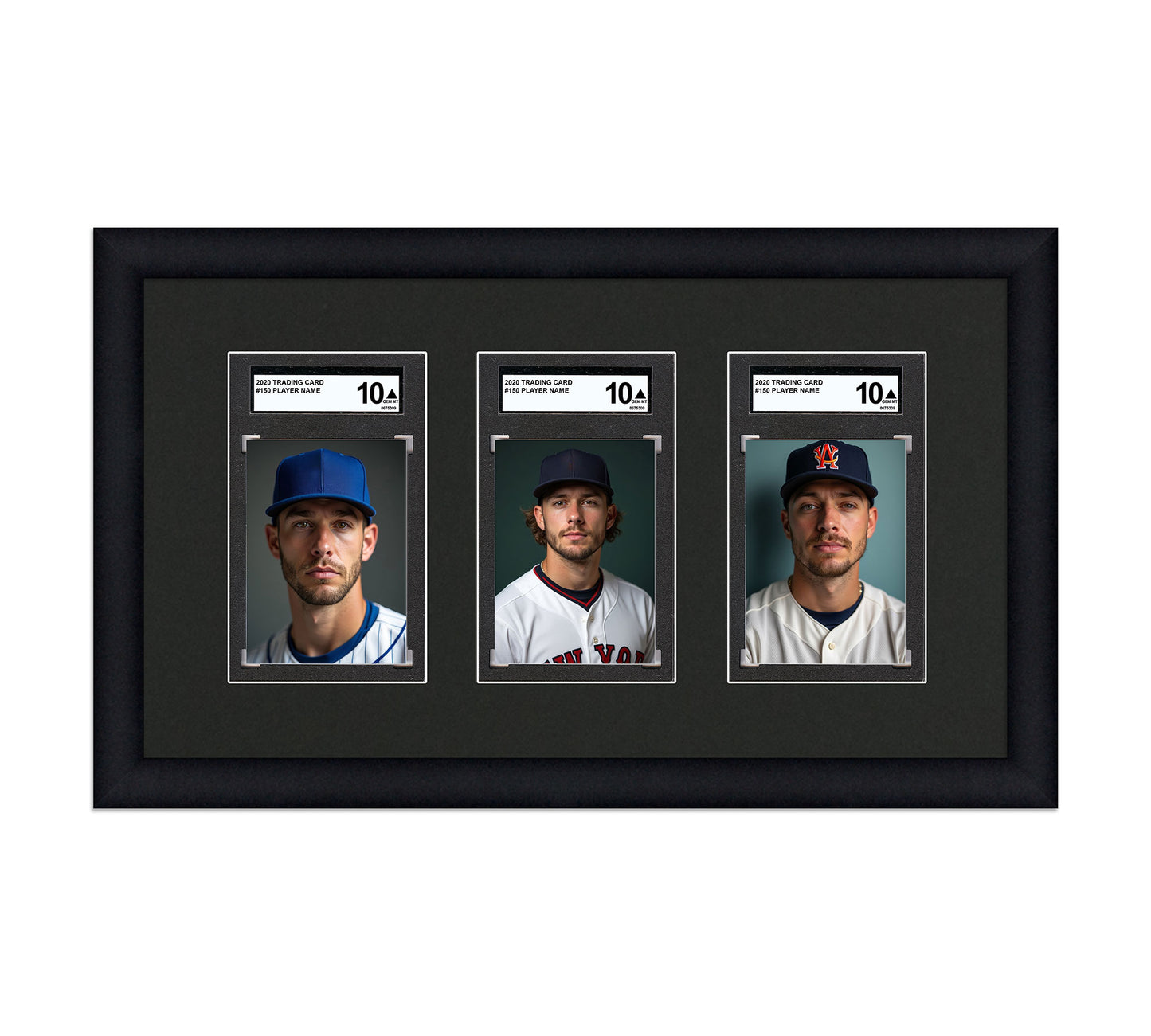 Card Frame Display - 3 Openings for SGC Graded Slabs
