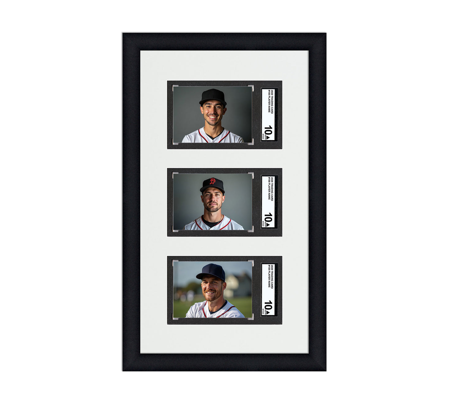 Card Frame Display - 3 Openings for SGC Graded Slabs