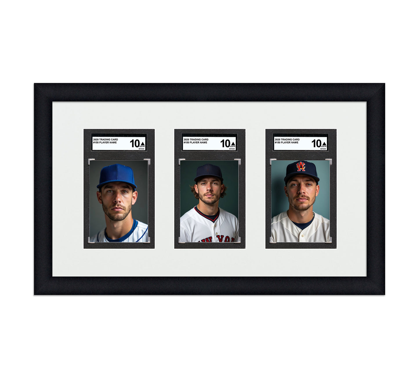 Card Frame Display - 3 Openings for SGC Graded Slabs
