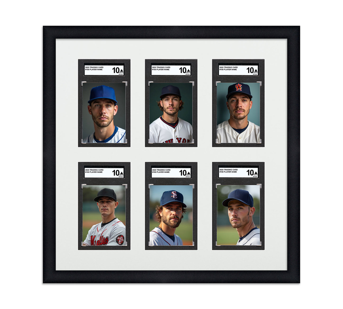Card Frame Display - 6 Openings for SGC Graded Slabs