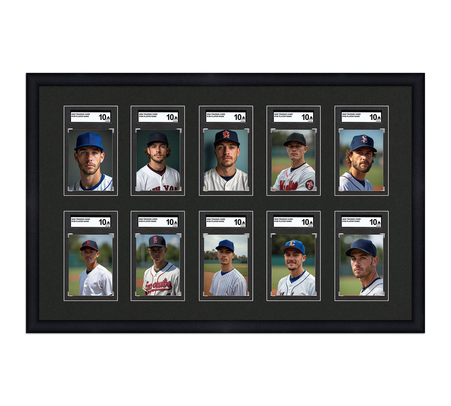 Card Frame Display - 10 Openings for SGC Graded Slabs