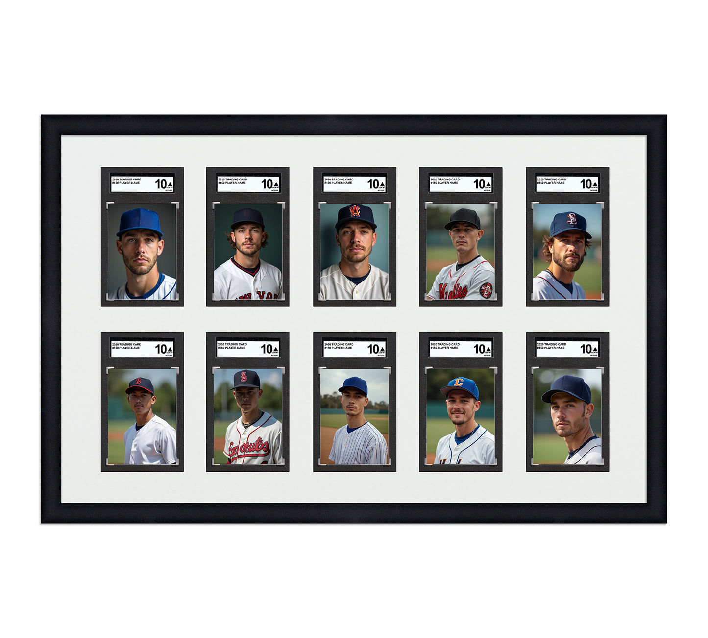 Card Frame Display - 10 Openings for SGC Graded Slabs