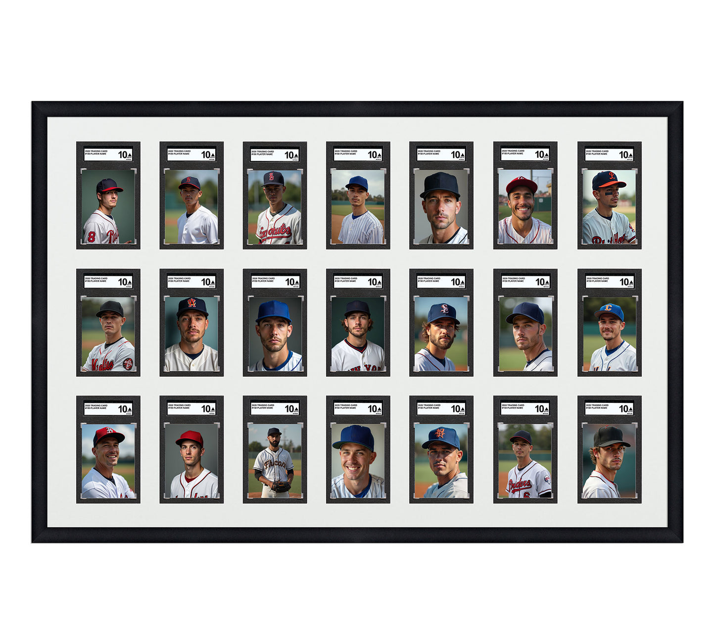 Card Frame Display - 21 Openings for SGC Graded Slabs