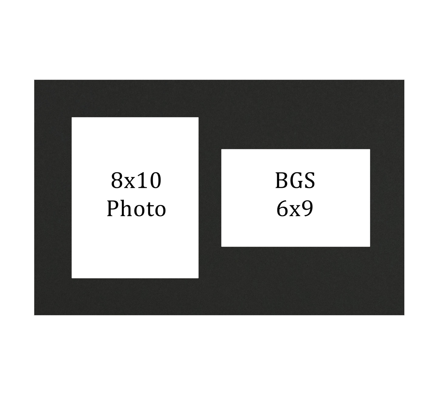 Framed Card Display with Photo Opening - 1 Opening for a BGS 6x9 Slab and a 8x10 Photo print