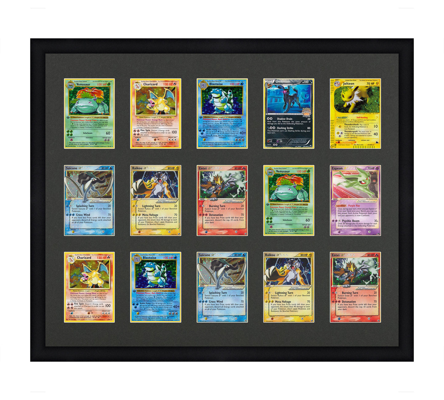 Card Frame Display - 15 Openings for Pokemon, Magic The Gathering, or other Sleeved or Toploader cards