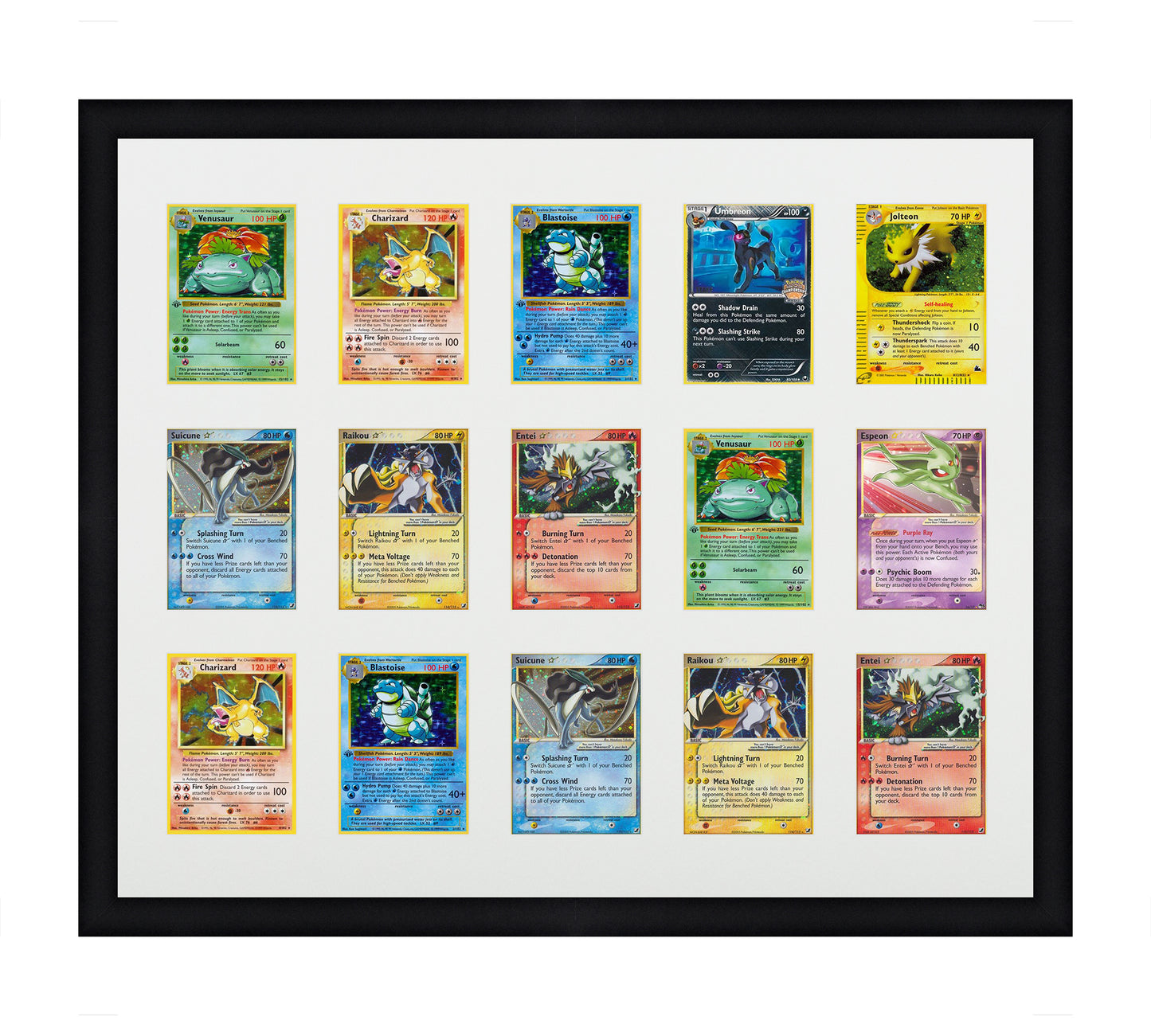 Card Frame Display - 15 Openings for Pokemon, Magic The Gathering, or other Sleeved or Toploader cards