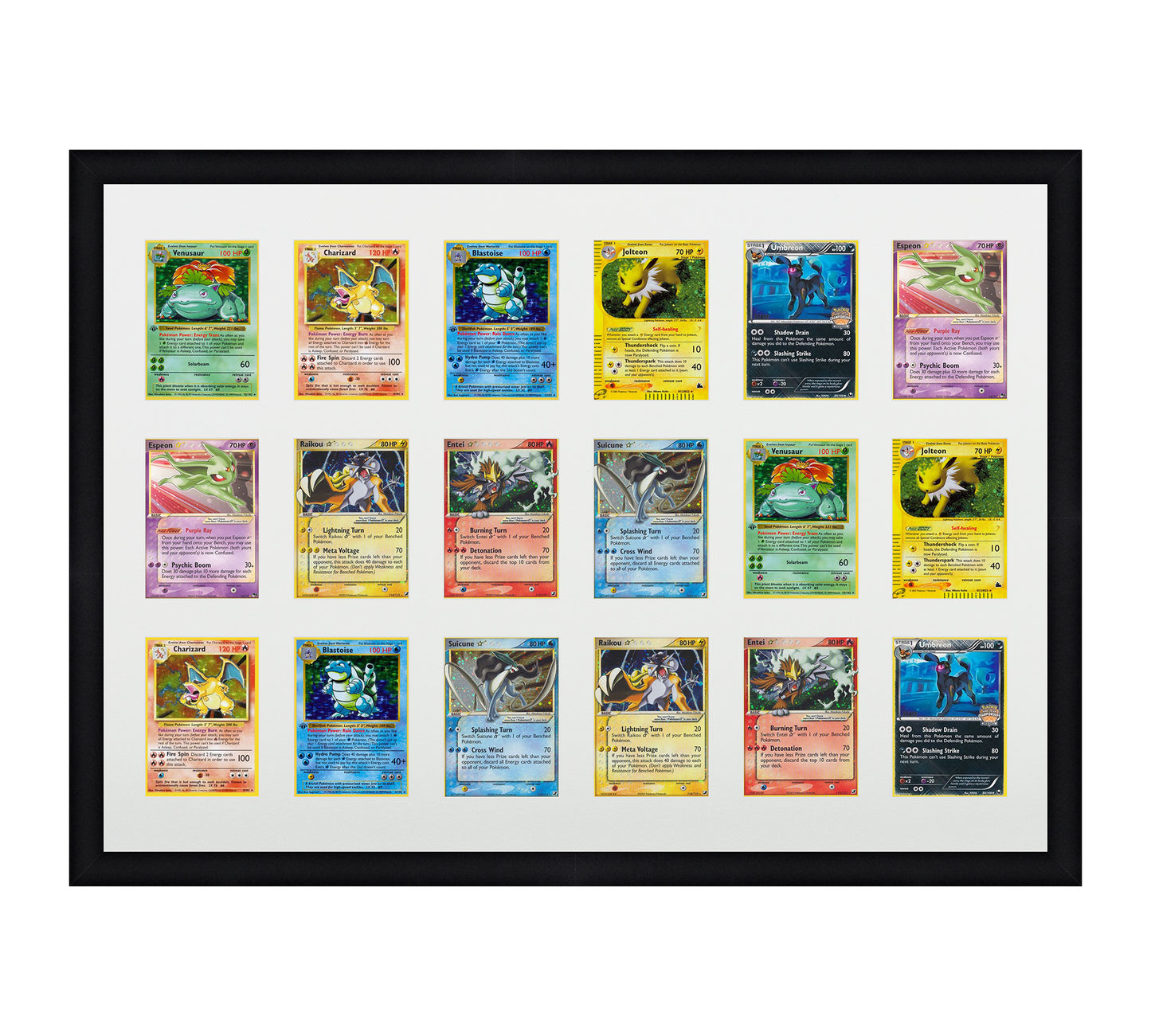 Card Frame Display - 18 Openings for Pokemon, Magic The Gathering, or other Sleeved or Toploader cards