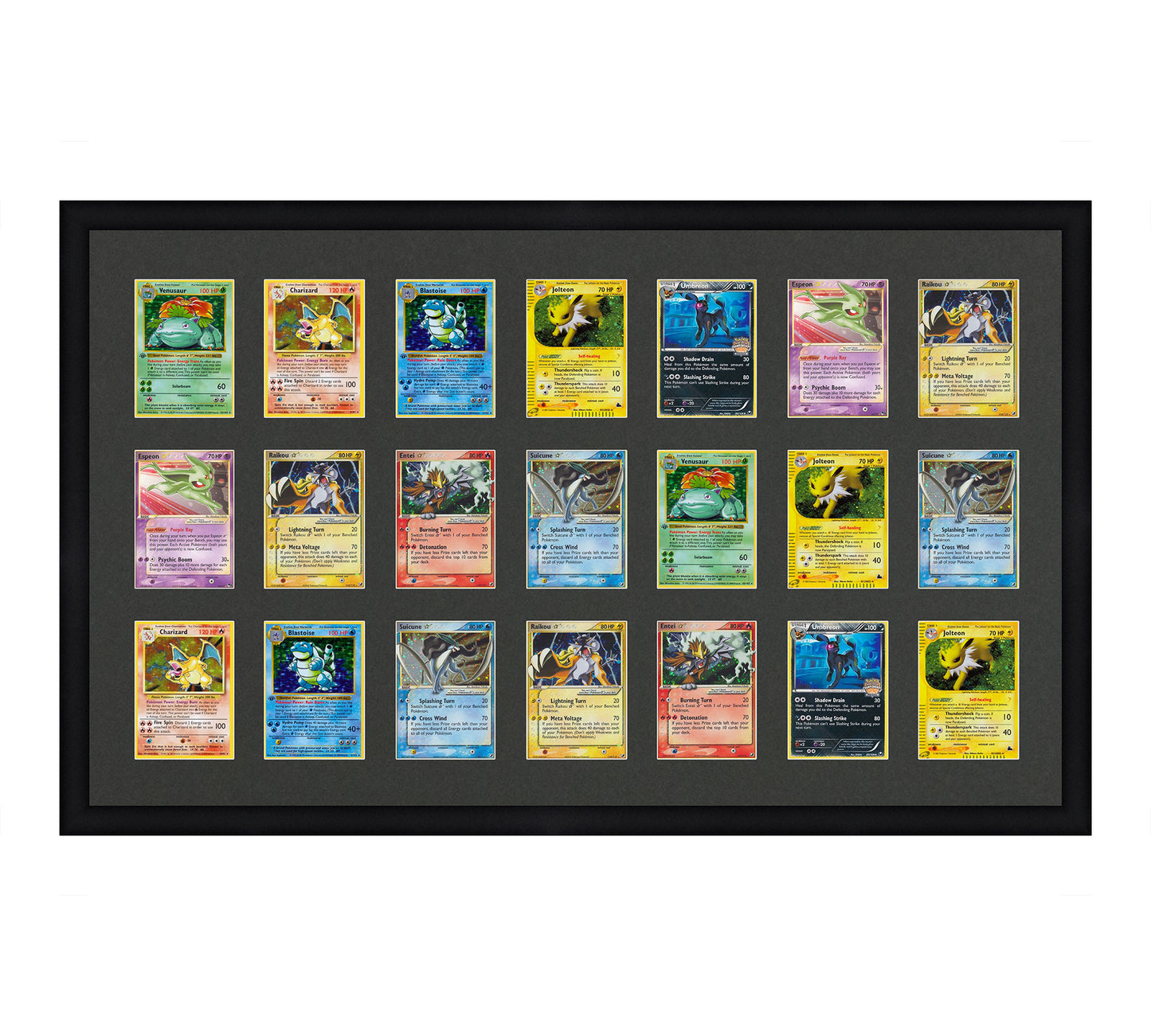 Card Frame Display - 21 Openings for Pokemon, Magic The Gathering, or other Sleeved or Toploader cards