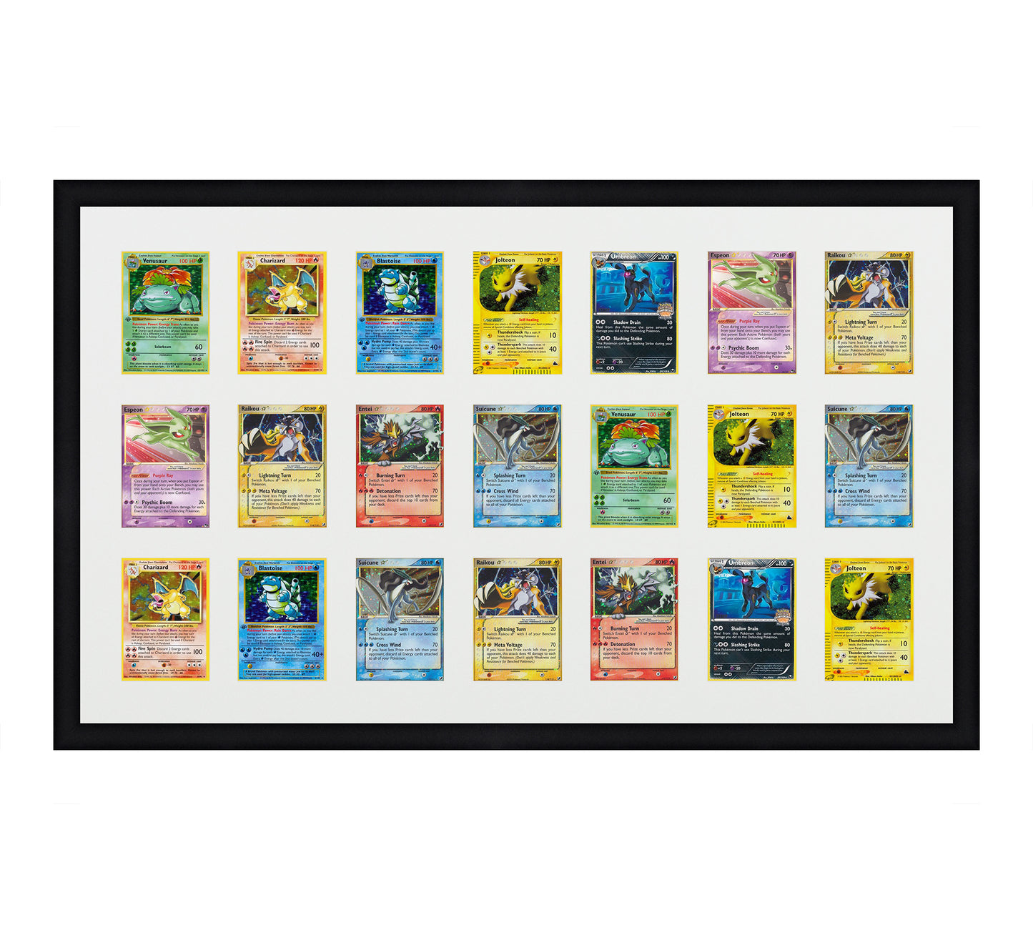 Card Frame Display - 21 Openings for Pokemon, Magic The Gathering, or other Sleeved or Toploader cards