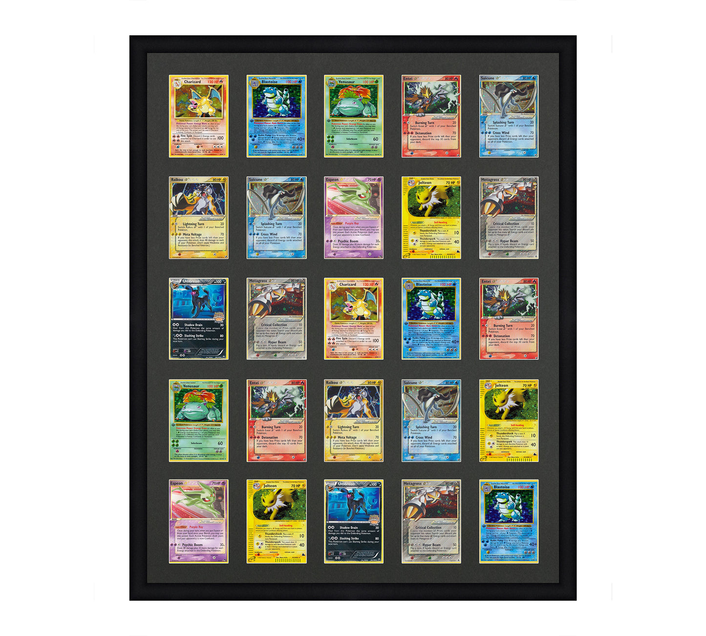 Card Frame Display - 25 Openings for Pokemon, Magic The Gathering, or other Sleeved or Toploader cards