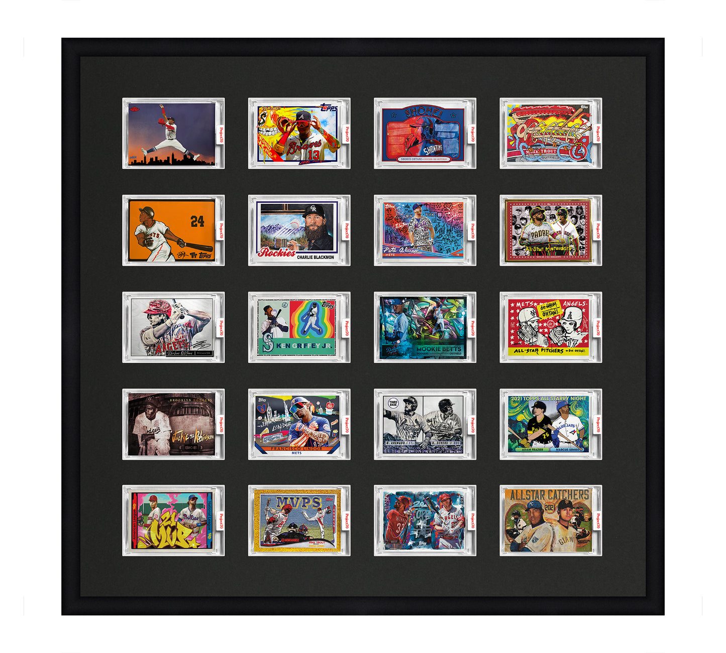 Framed Card Display - 20 Openings for Project 100, Project 70, or Project 2020 Slabs