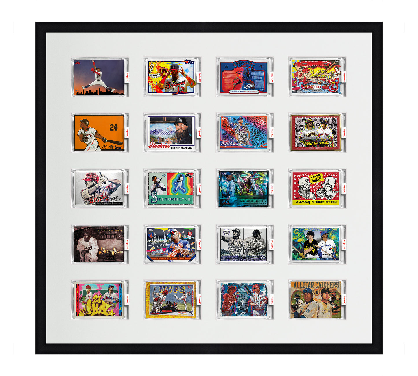 Framed Card Display - 20 Openings for Project 100, Project 70, or Project 2020 Slabs