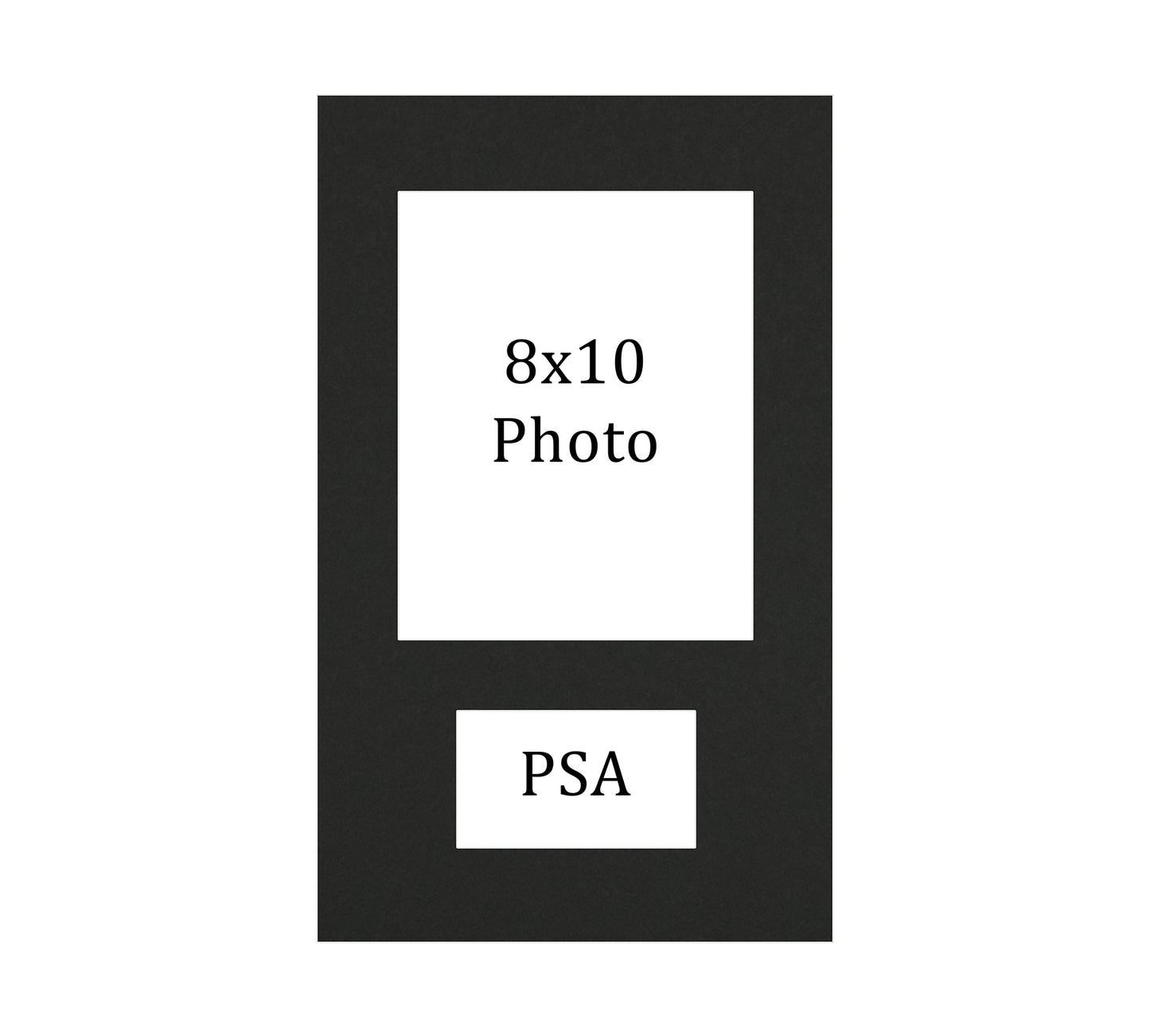 Framed Card Display with Photo Opening - 1 Opening for a standard PSA Graded Slab and 1 8x10 Photo print